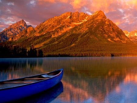 Leigh Lake with Tetons in the background, Grand Teton National Park, Photo by Leo Larson