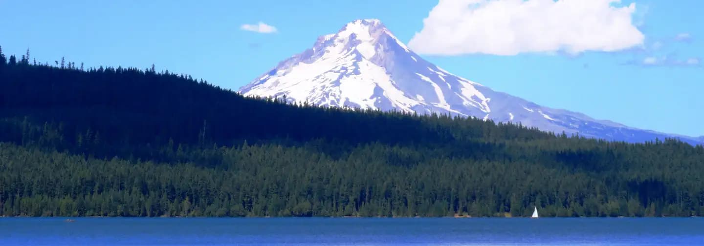 Mt Hood with sailboat