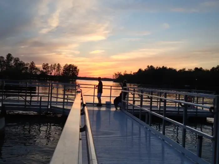 Sunset at fishing dock by shelter #1