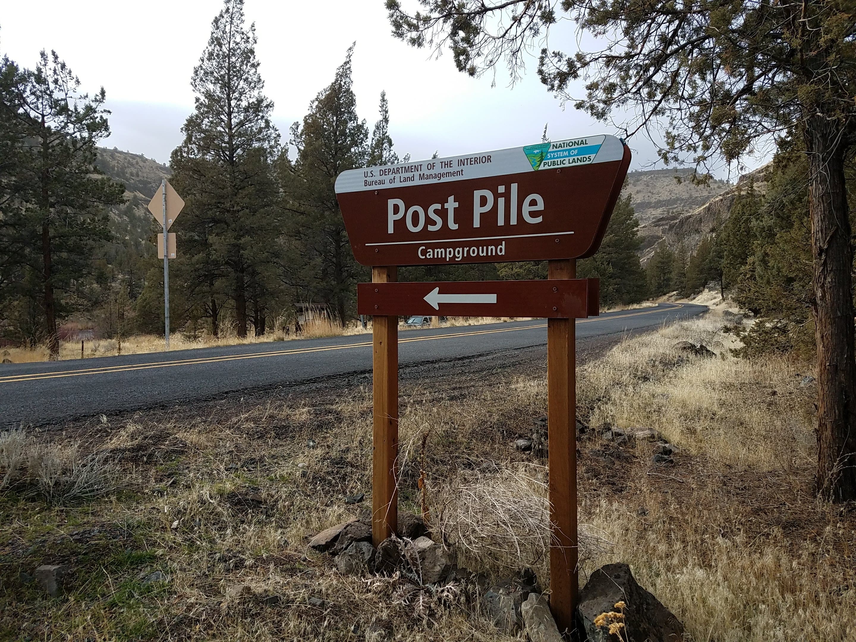 Post Pile Campground Sign