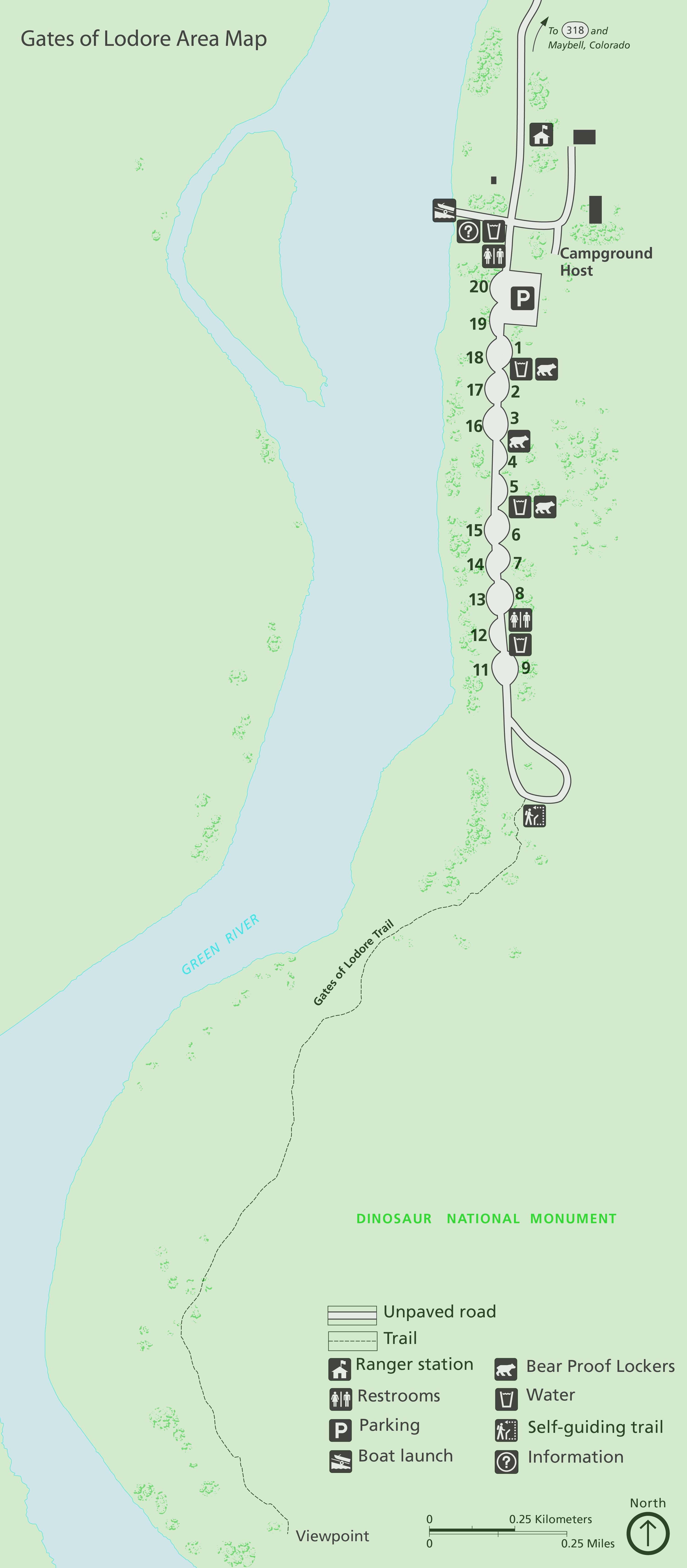 Gates of Lodore Campground Map