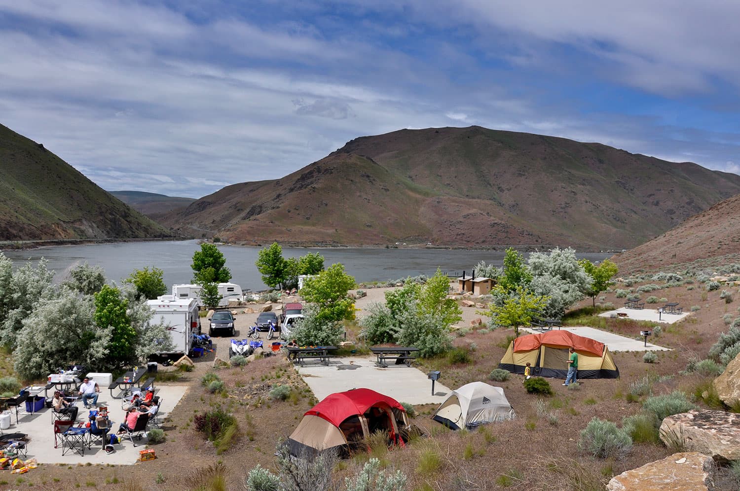 Group Campsite at Steck Park along Brownlee Reservoir near Weiser, Idaho