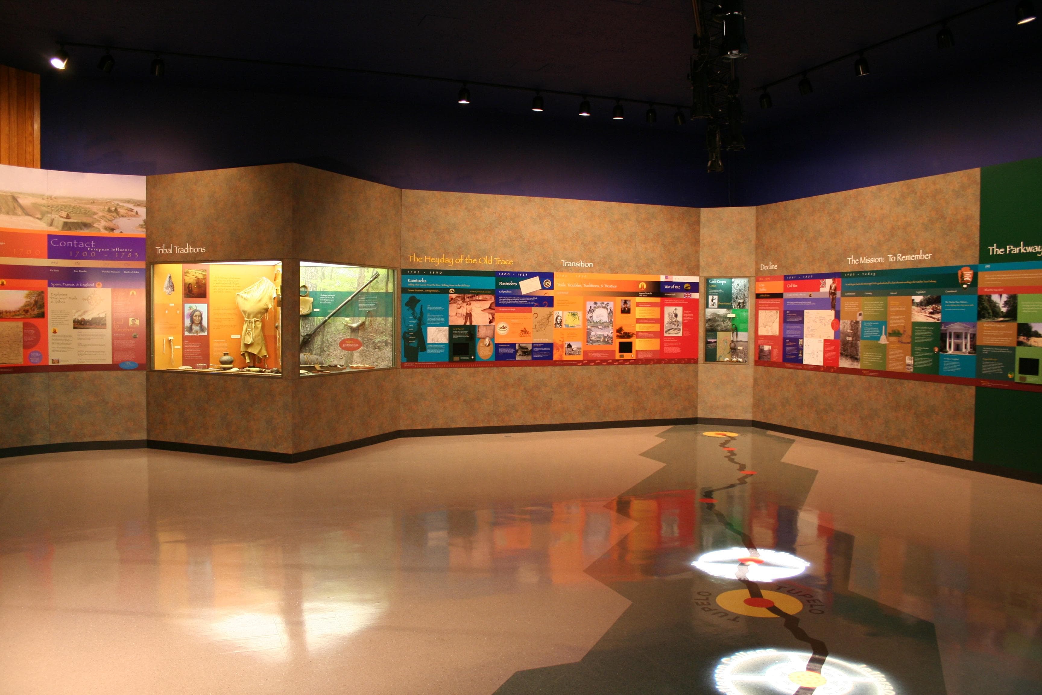 Exhibits inside Parkway Visitor Center