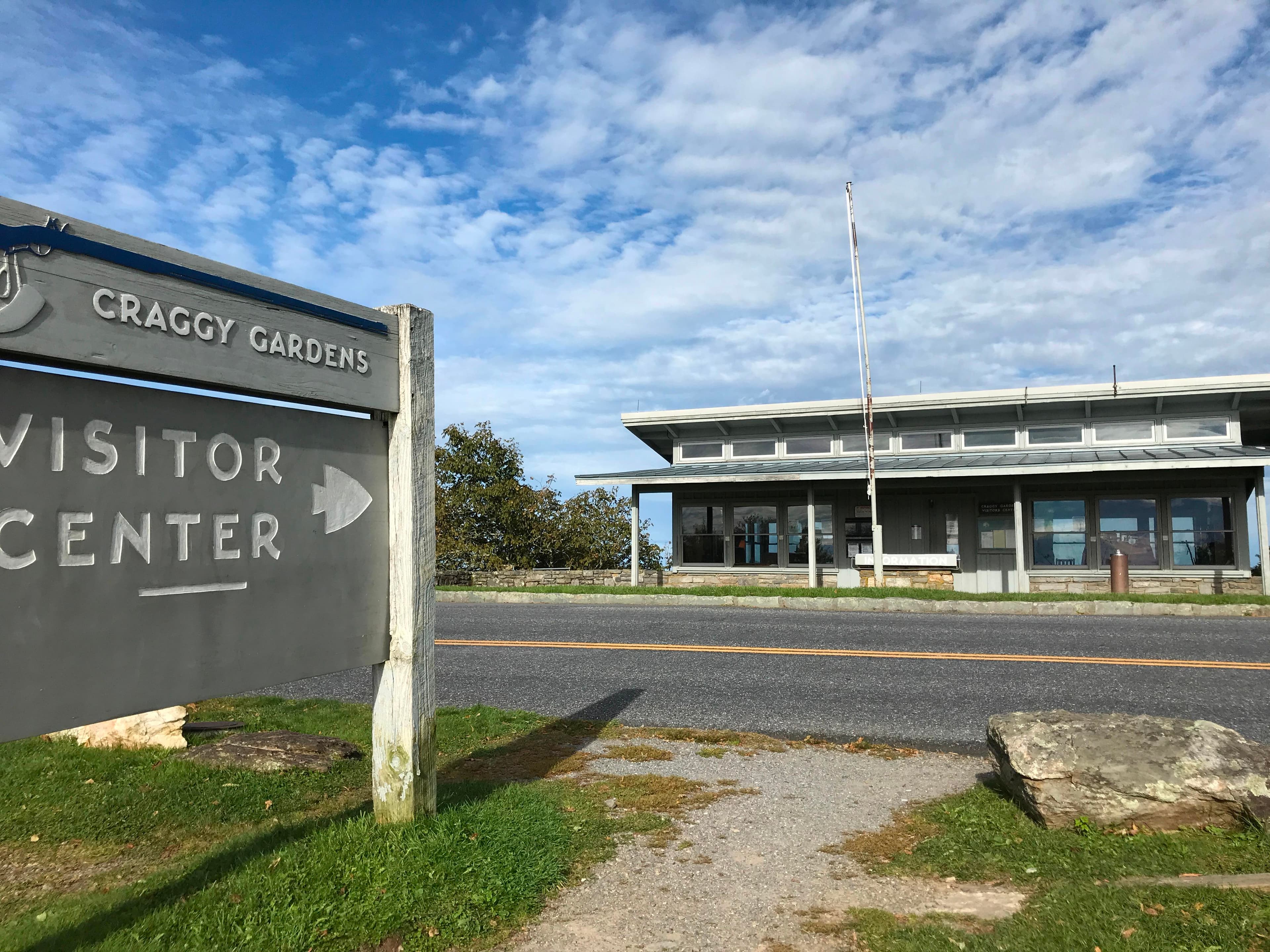 Craggy Gardens Visitor Center and Sign