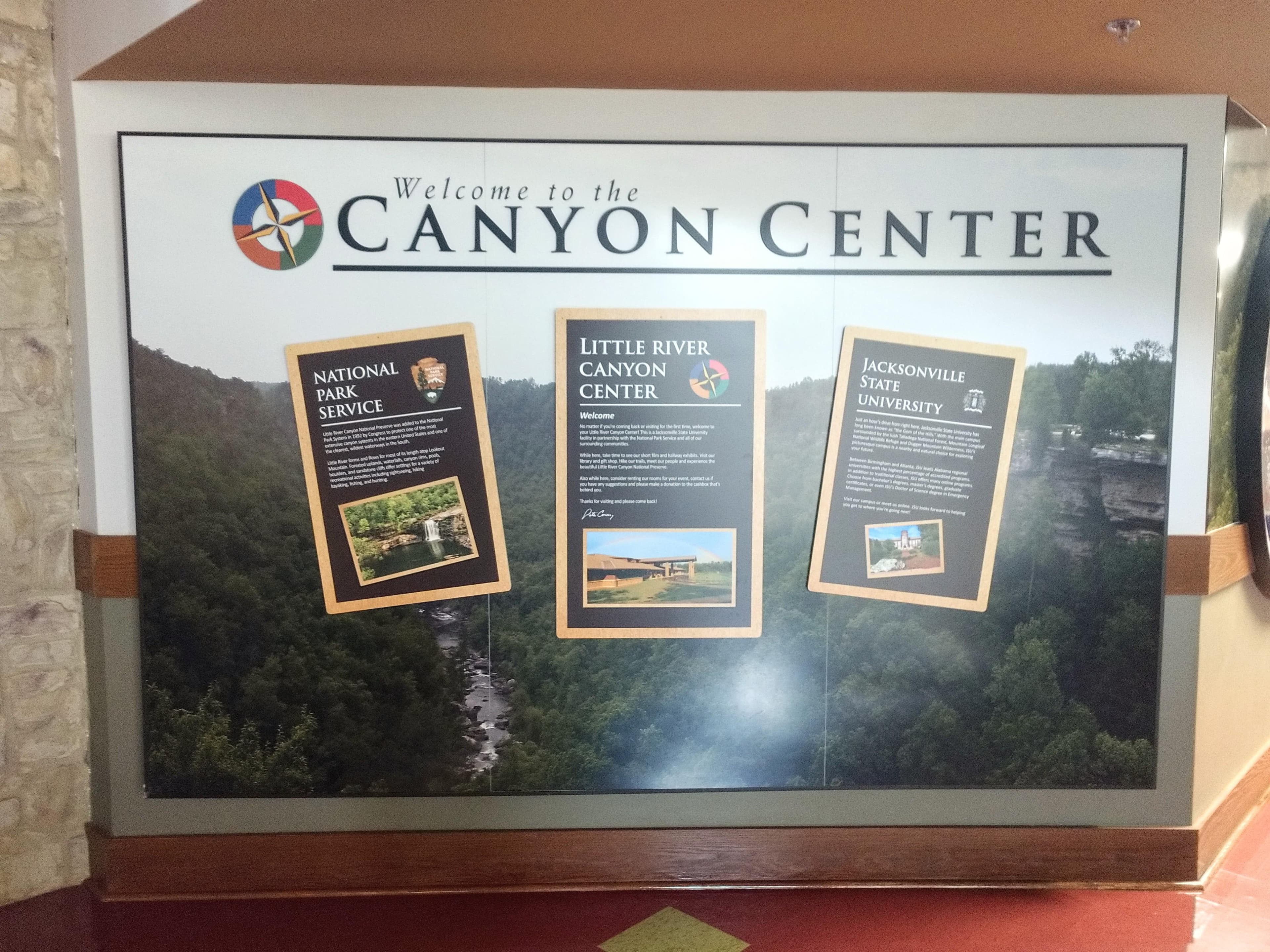 Partnership Wall at the Jacksonville State University Little River Canyon Center
