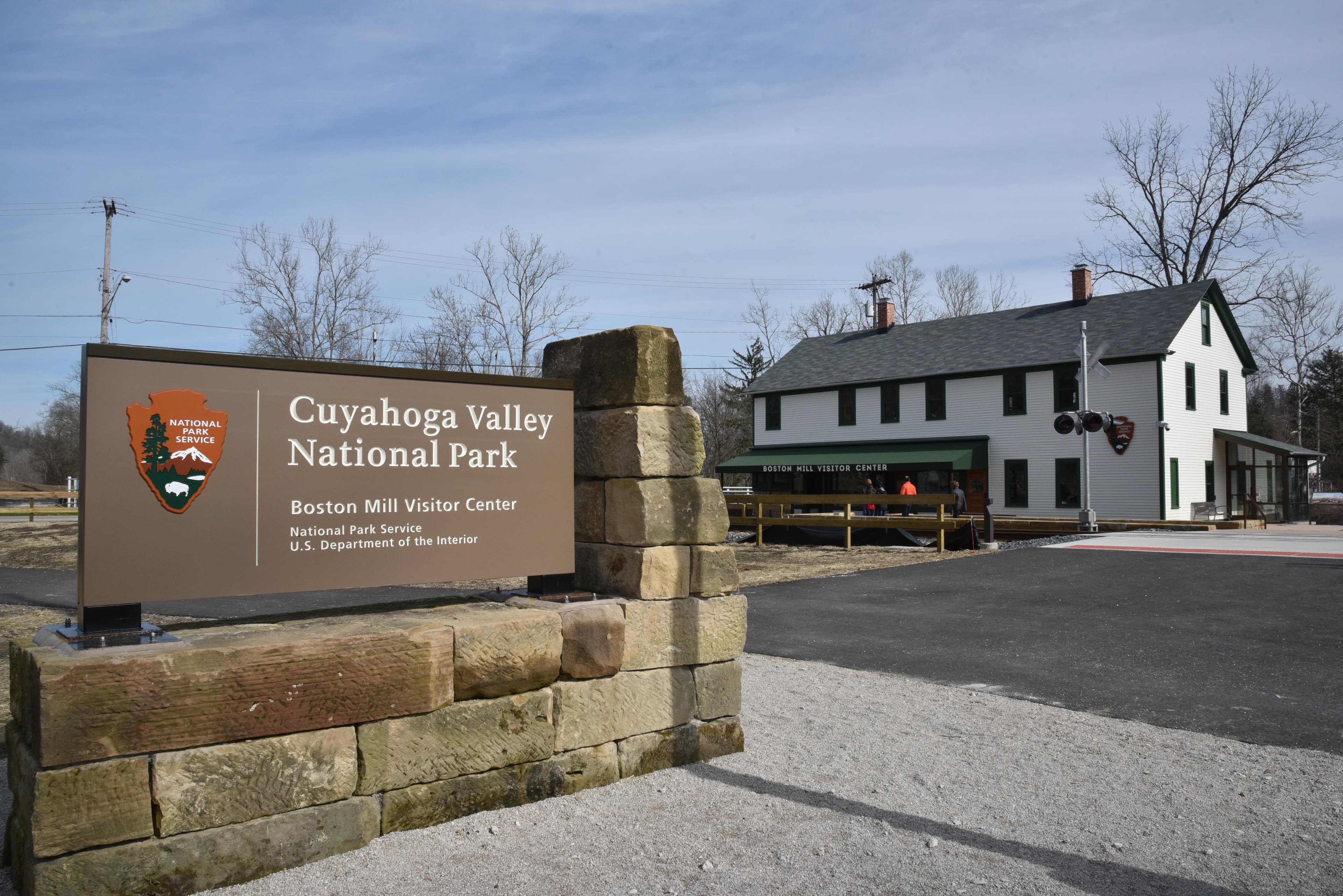Boston Mill Visitor Center with Park Sign