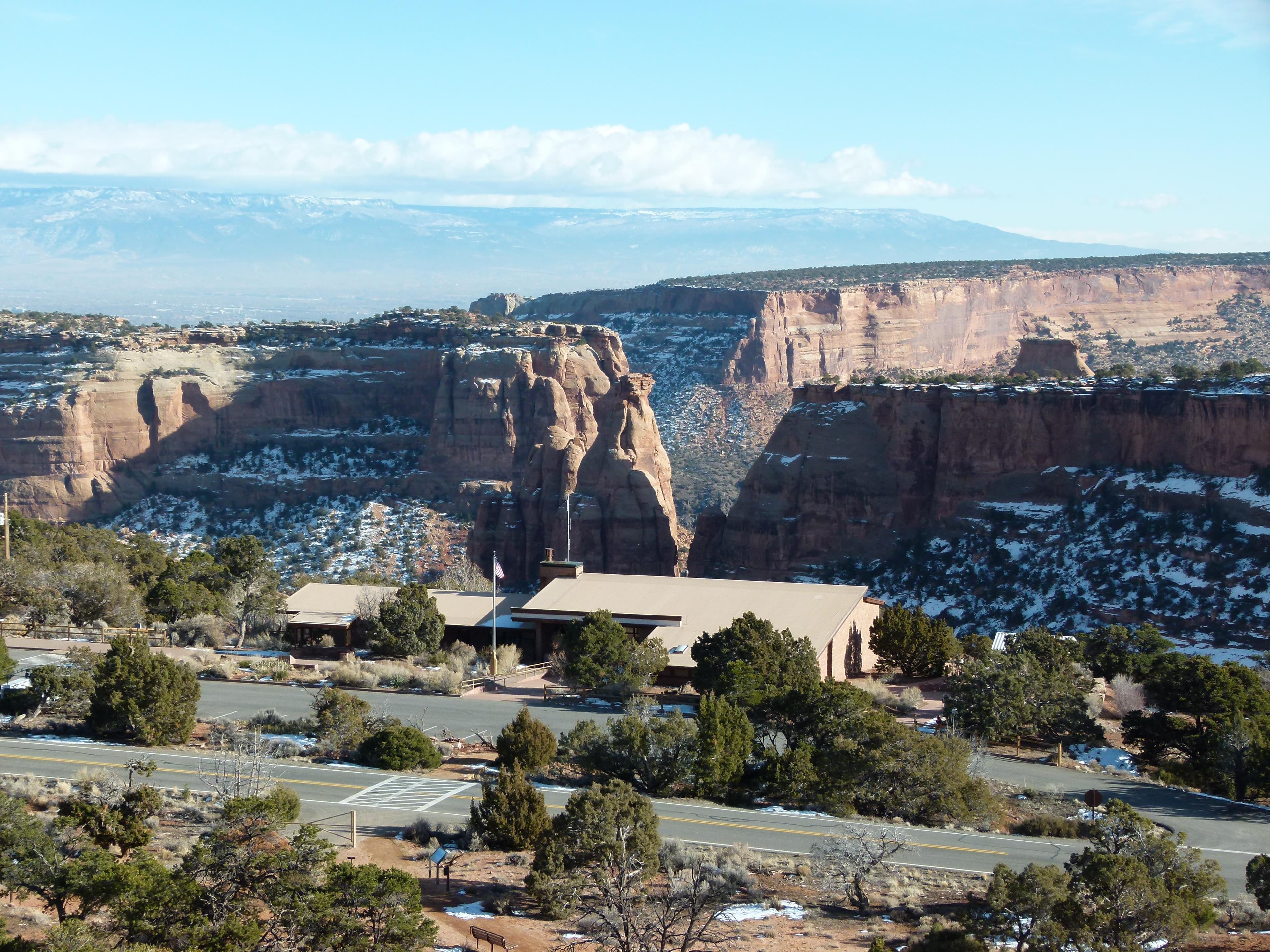 Saddlehorn Visitor Center in Winter