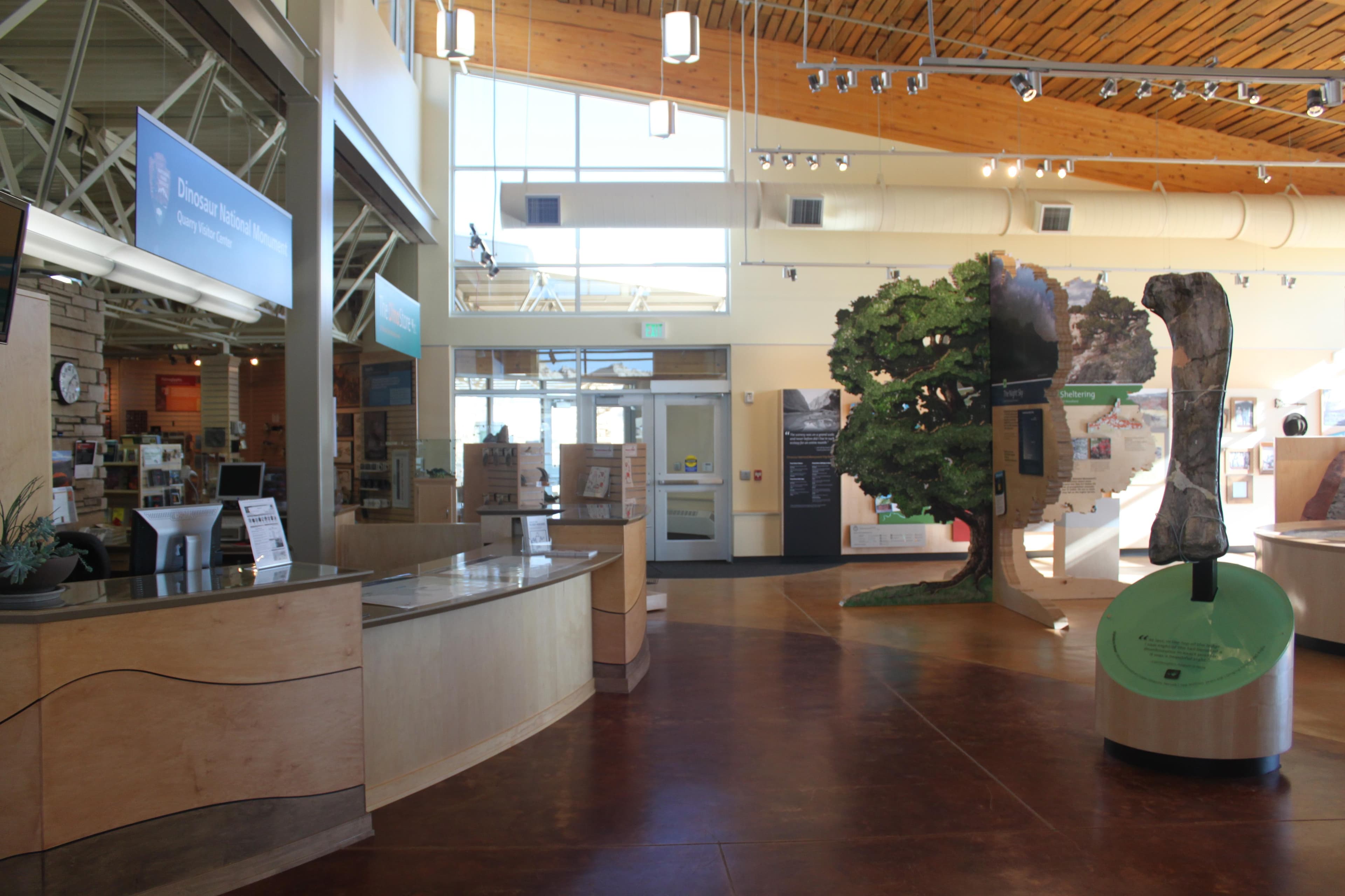 Entry to Visitor Center Information Desk and Exhibit Area