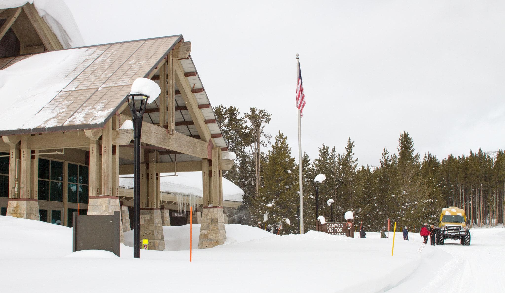 Canyon Visitor Education Center in winter.