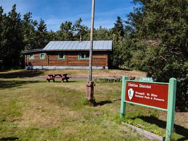Chitina Ranger Station and sign