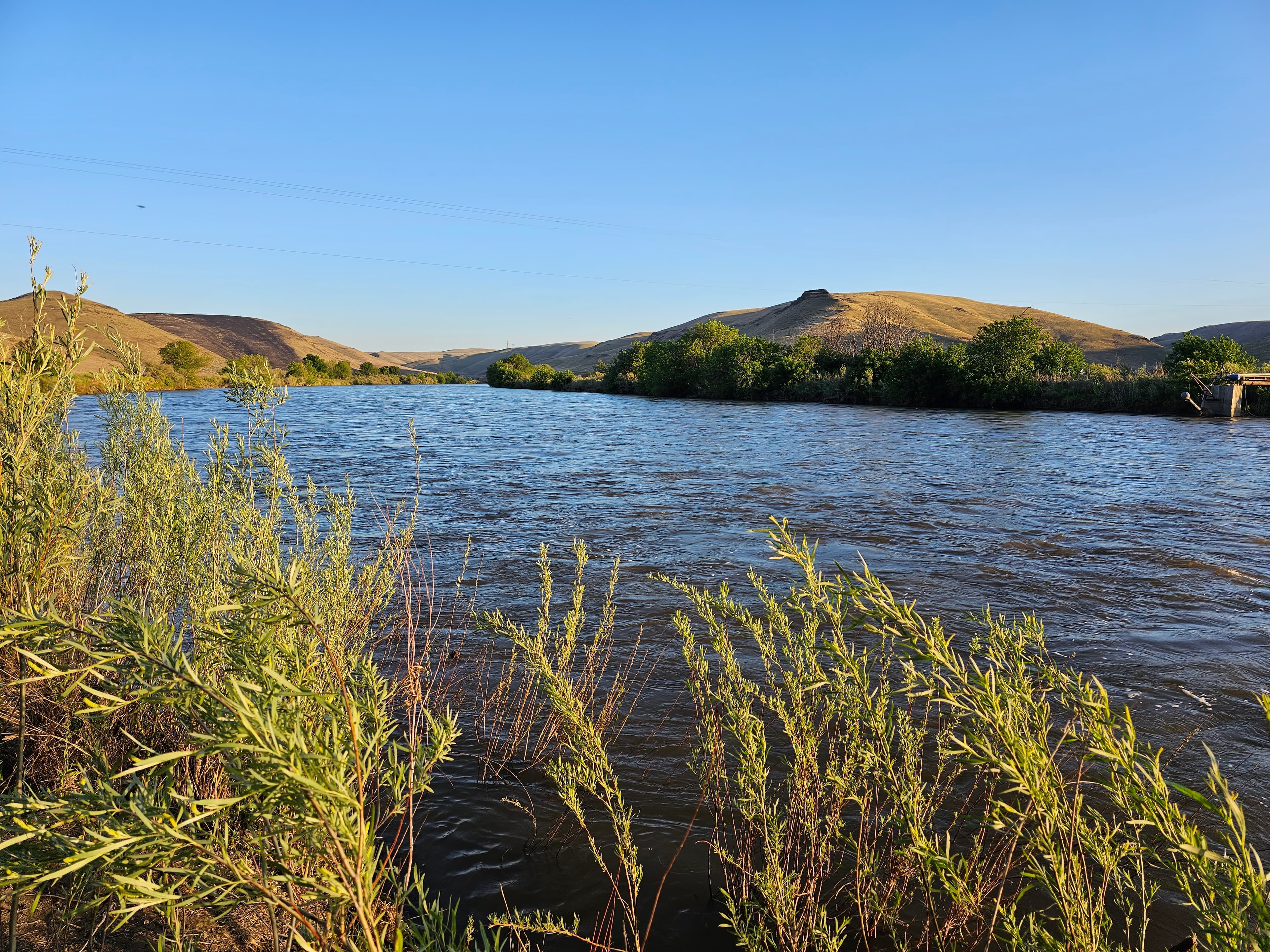 Near the John Day River Crossing at 8000 cubic feet per second.