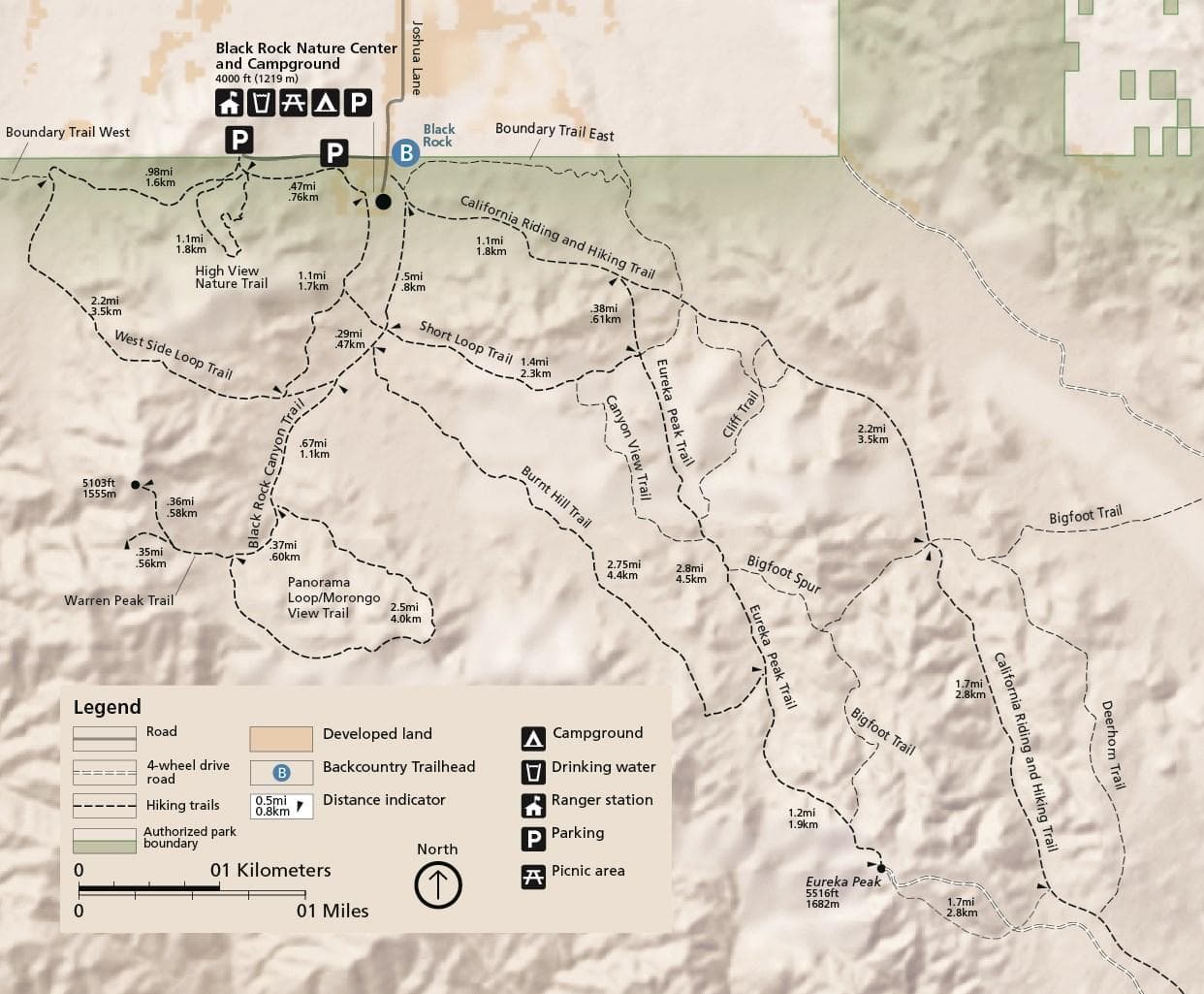 Black Rock Hiking Map