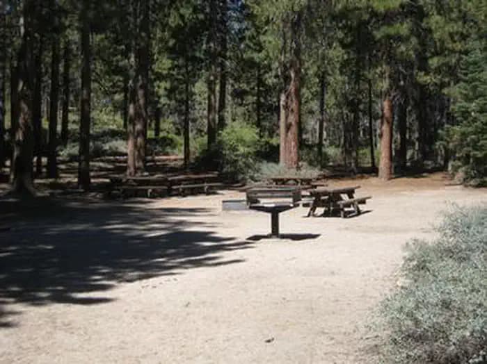 Boulder Group Campground picnic tables and barbecue grill