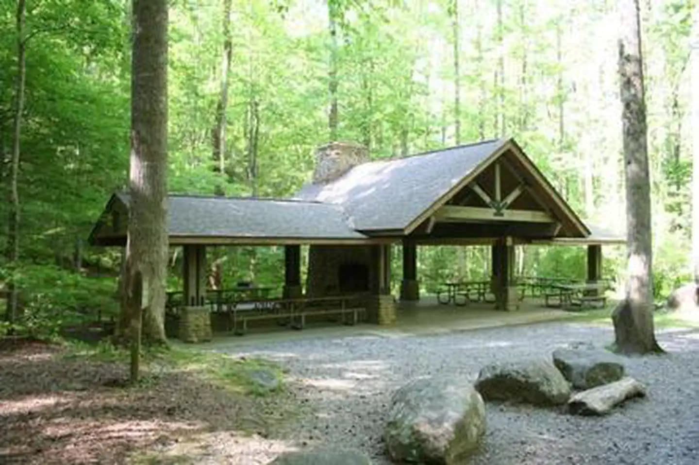 GREENBRIER PICNIC PAVILION view from parking area