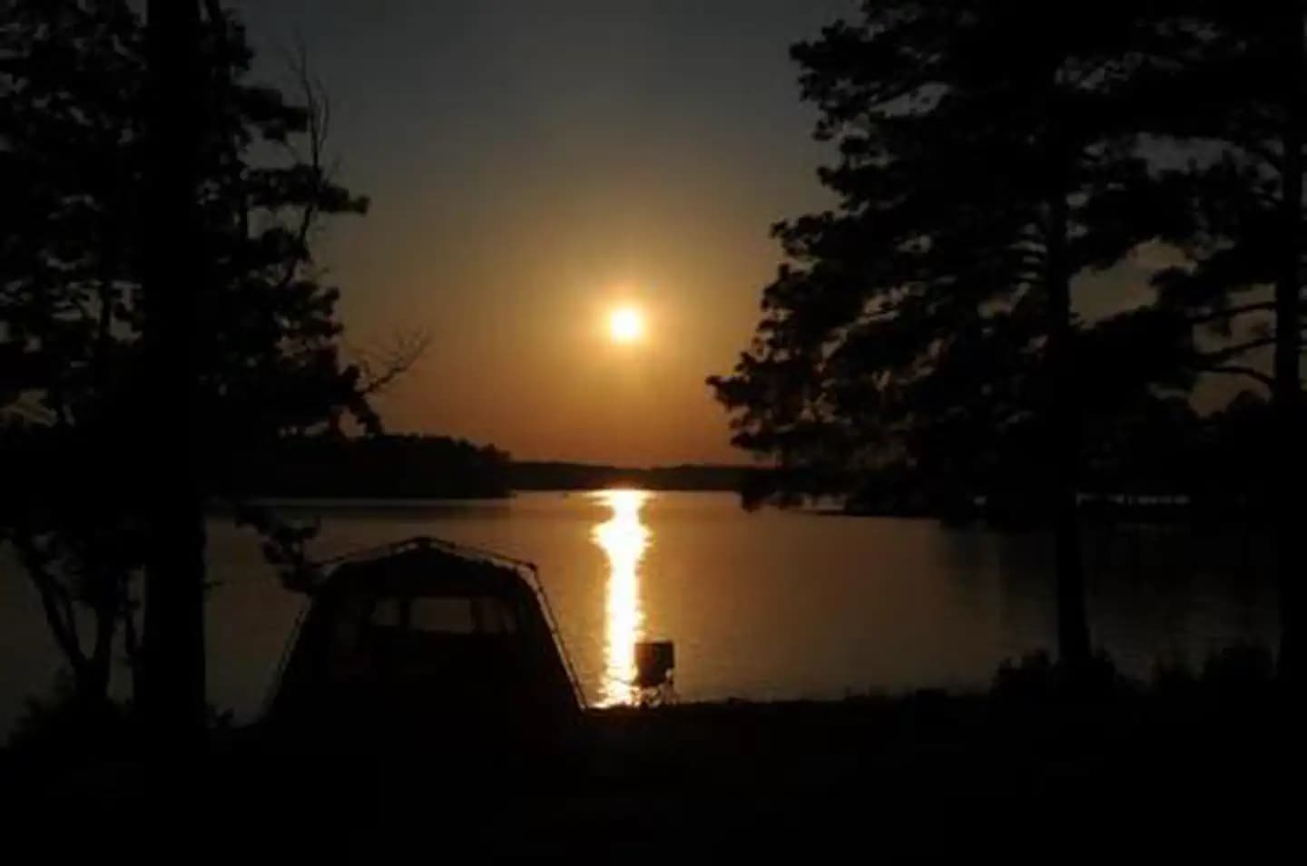 Holiday Campground Sunset with Tent