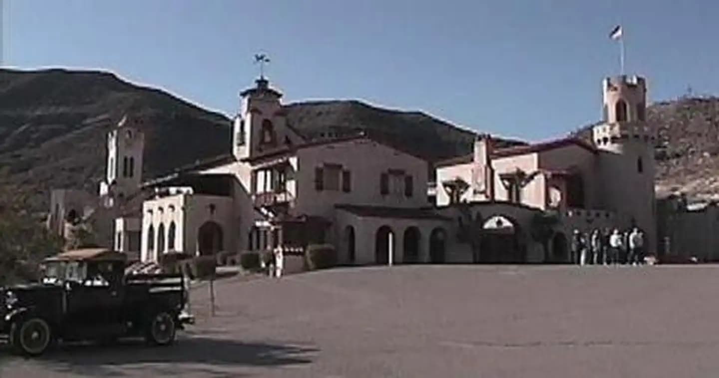 Scotty's Castle with Mountains in the background