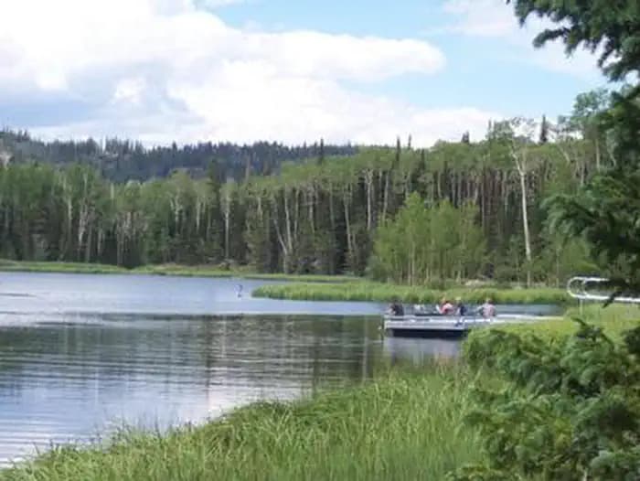 Fishing dock on barker reservoir