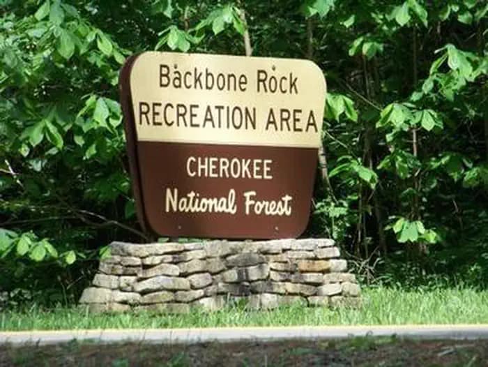 Entrance Sign at Backbone Rock Campground