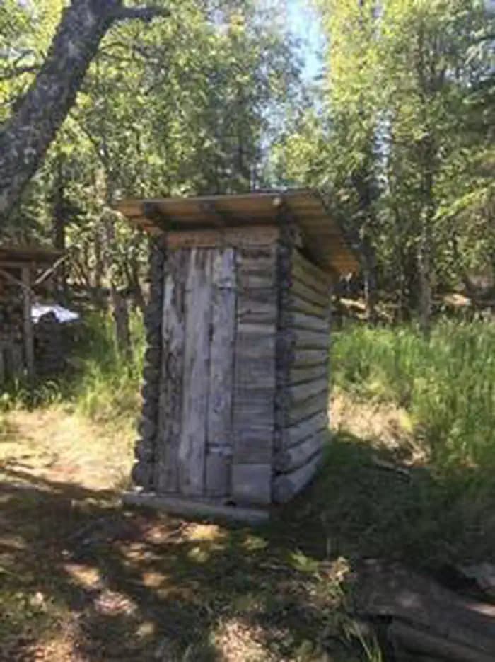 The outhouse at Priest Rock Cabin