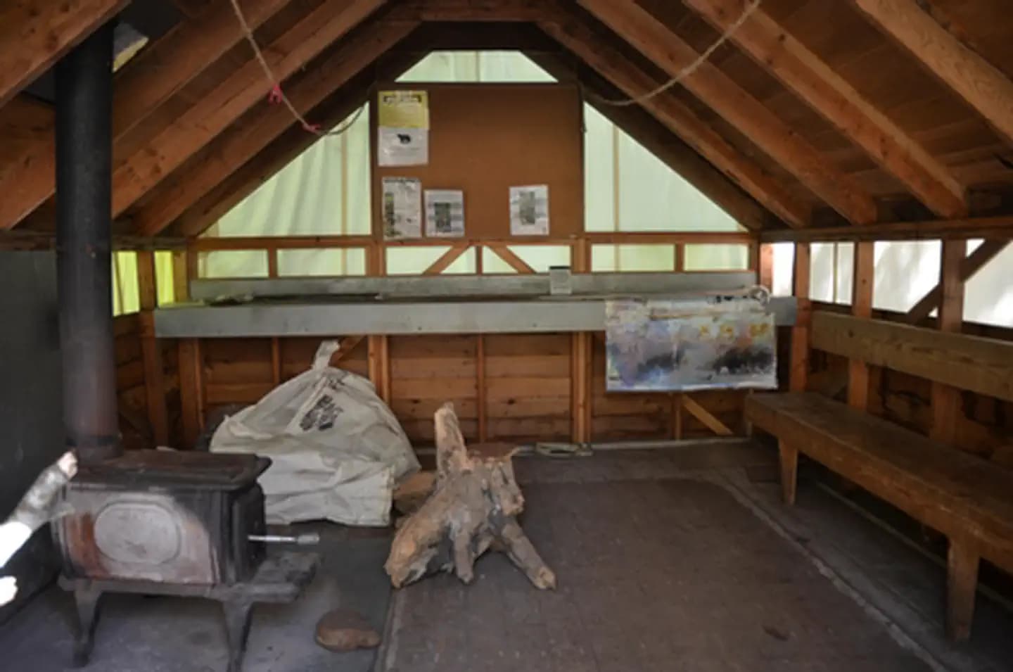 Inside the warming shelter