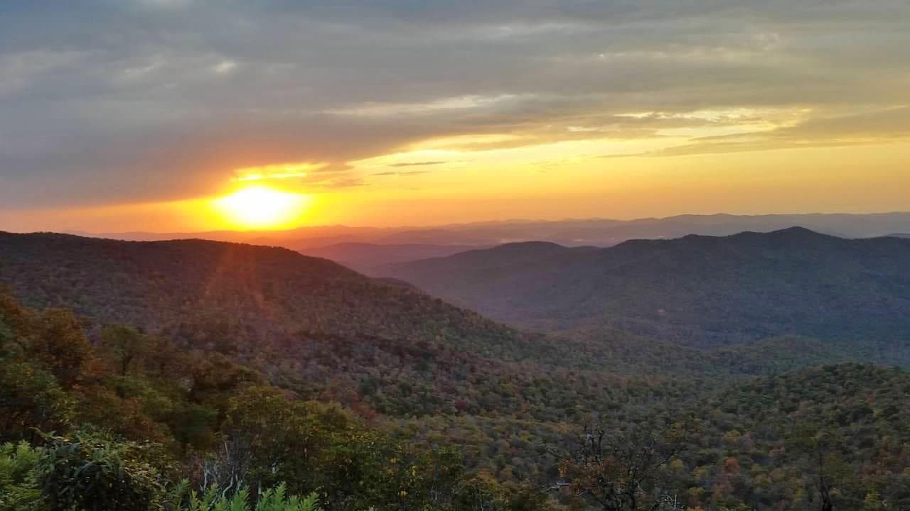Save time to enjoy a sunset while camping at Mount Pisgah.