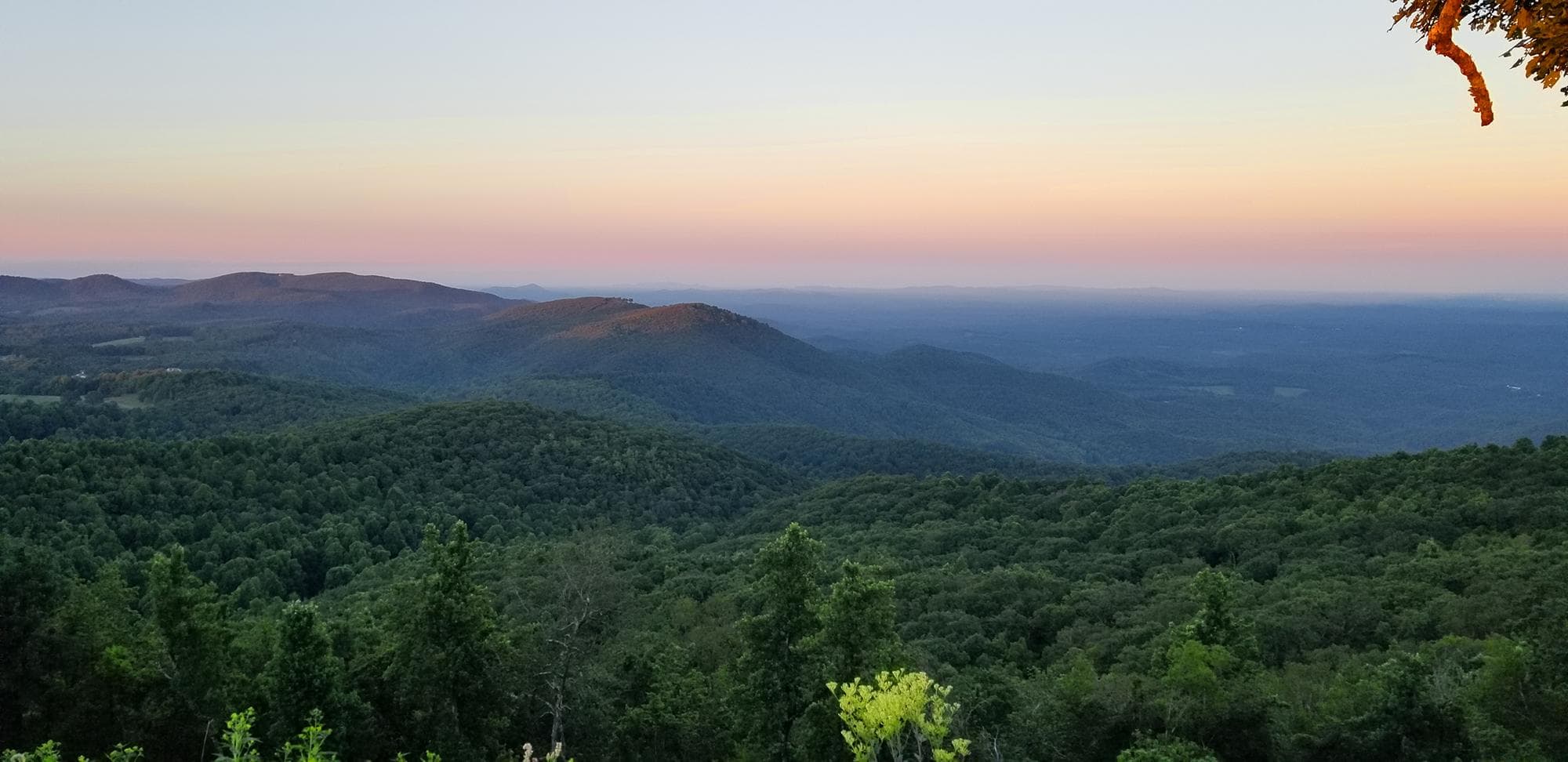 The view from he Saddle Overlook near Rocky Knob Campground.