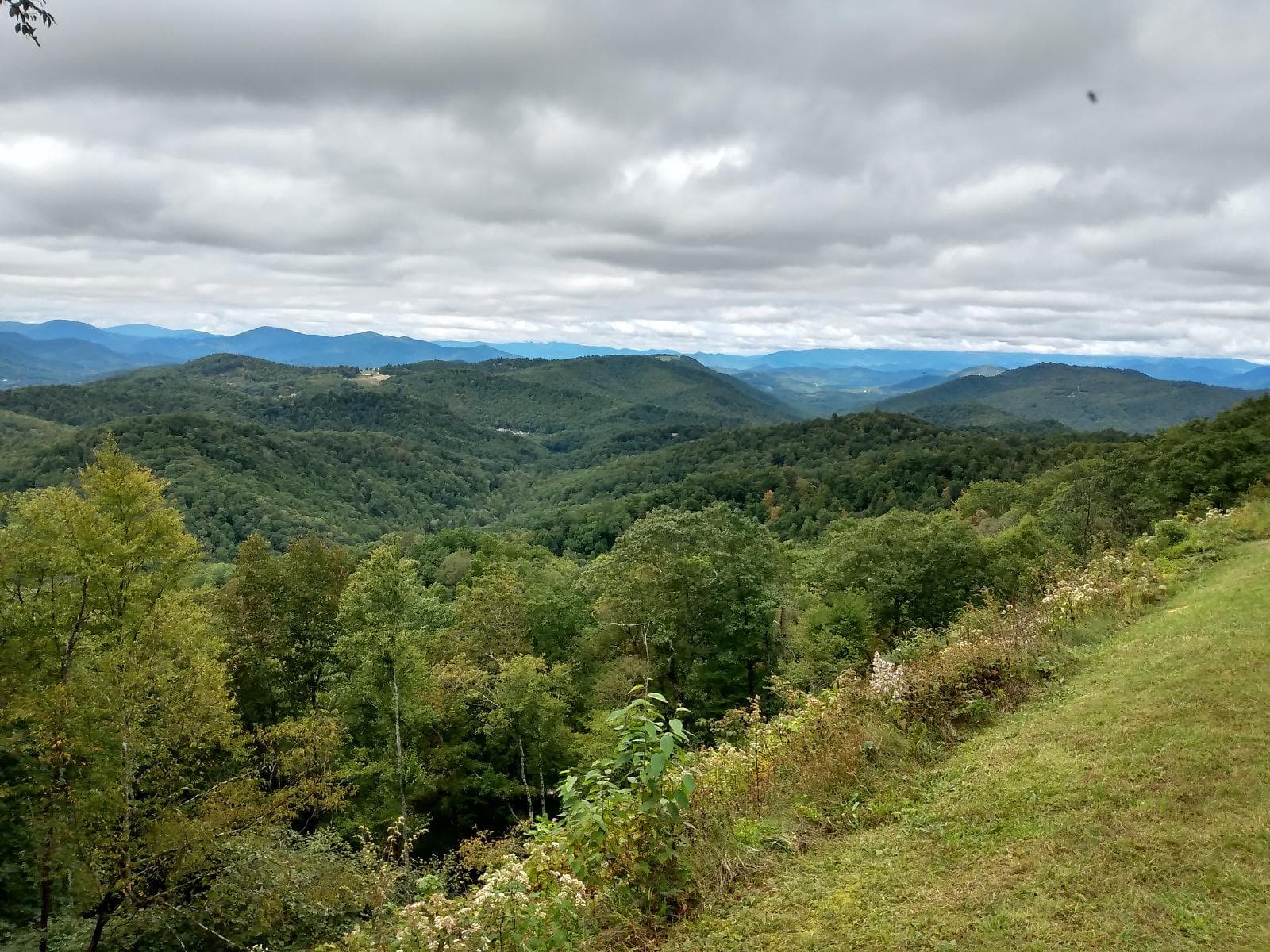 Overlooks in the Crabtree Falls area offer views of distant mountains.