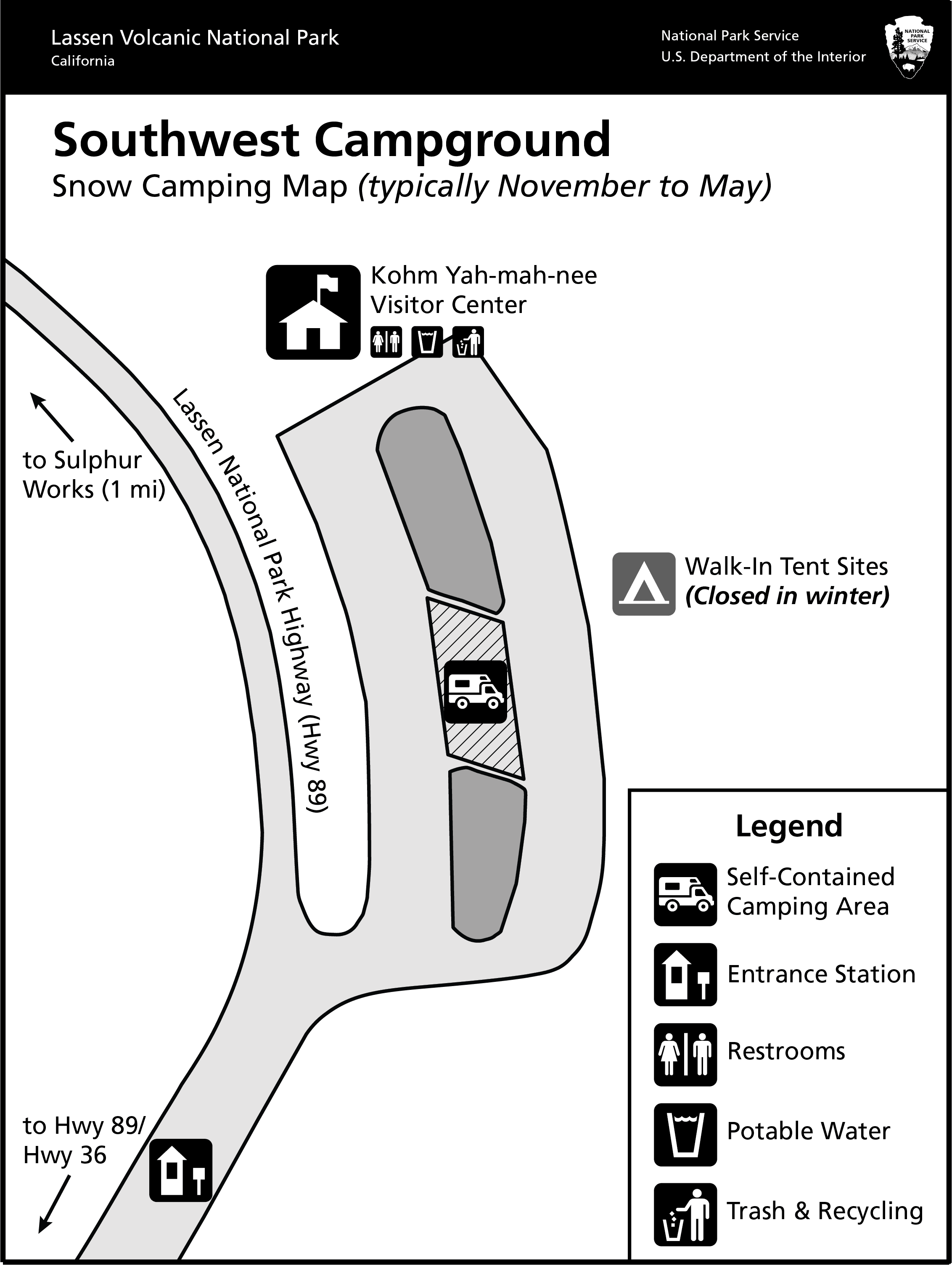 Overnight stays are only allowed in a portion of the parking lot shown on the map.