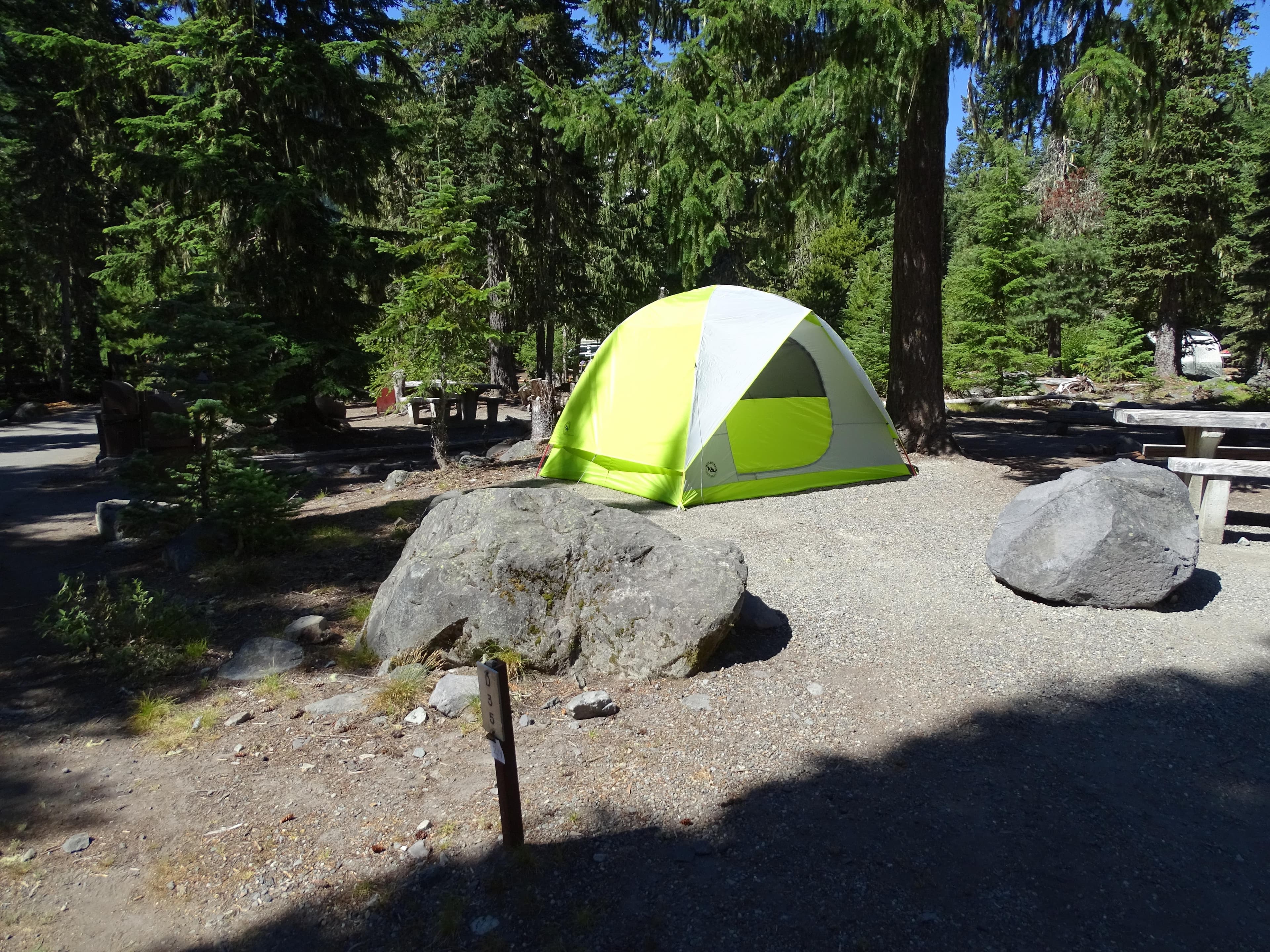 An example campsite at the White River Campground.