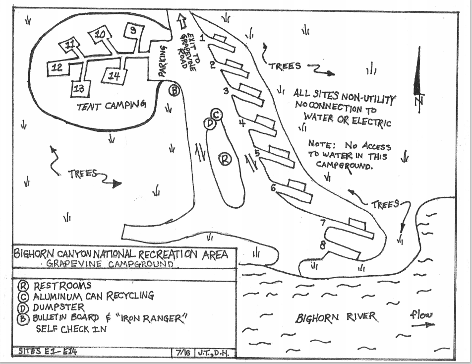 Grapevine Campground Map