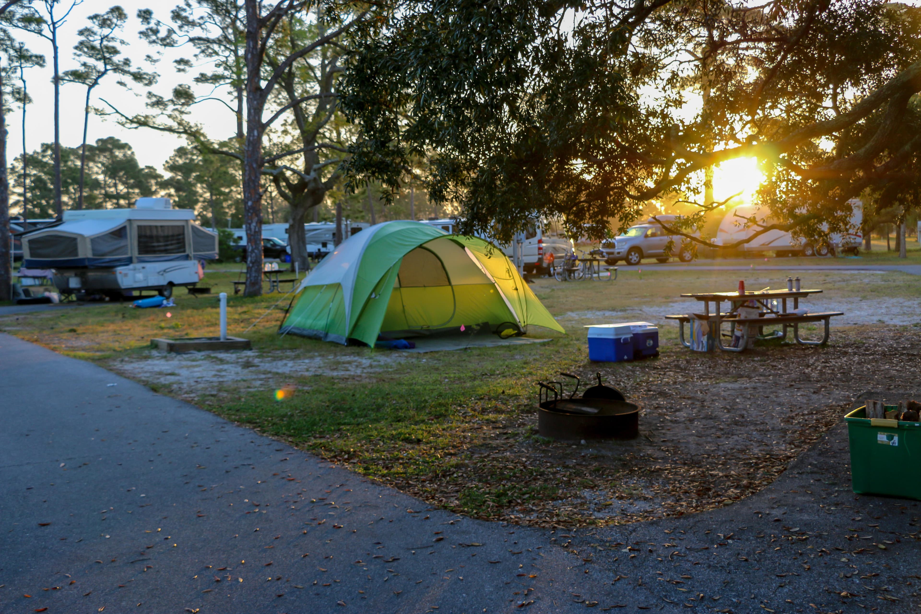 Tent camping can be an excellent experience at Fort Pickens.
