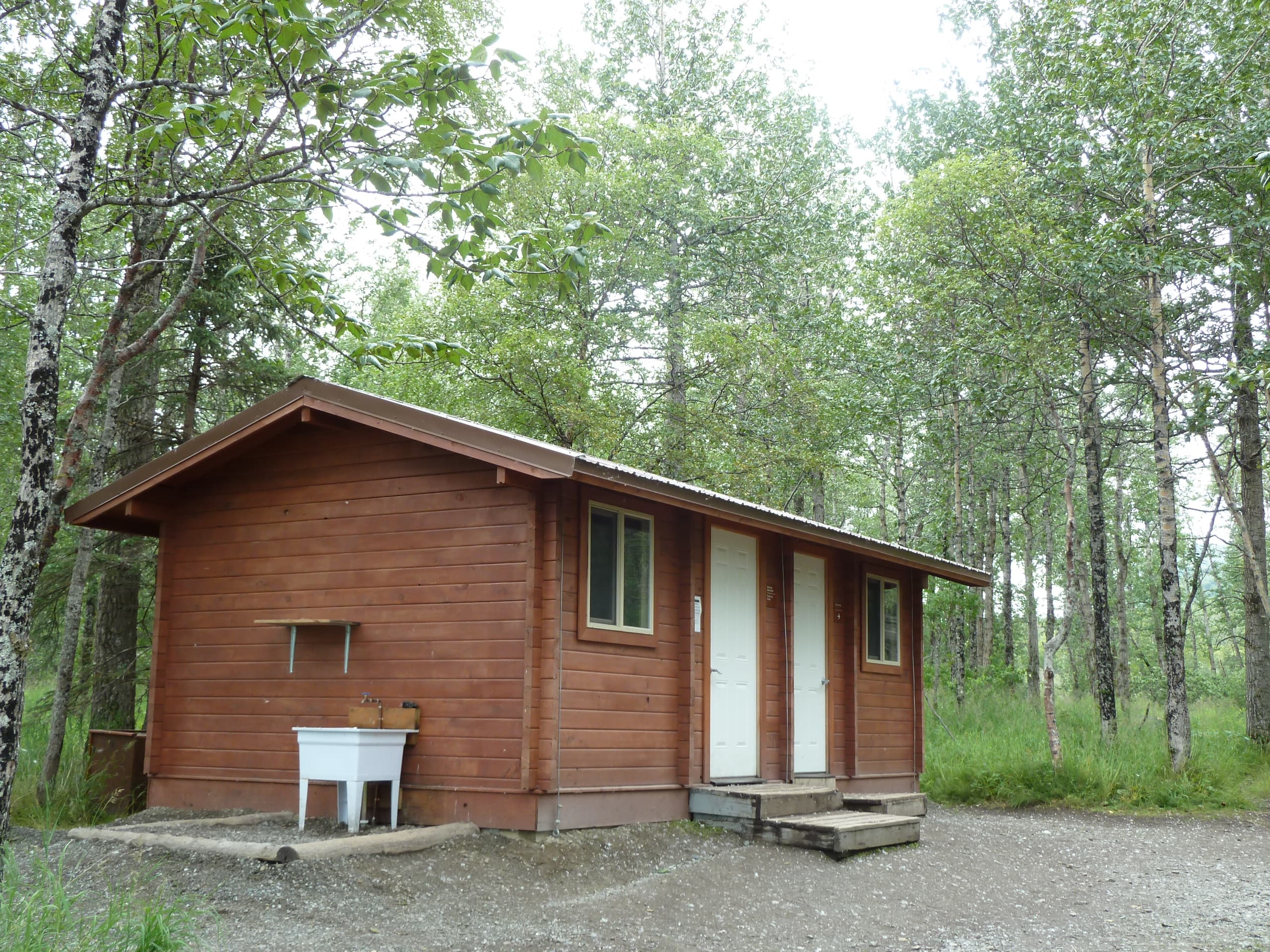 Brooks Camp Campground has a centrally located building to store food and equipment.