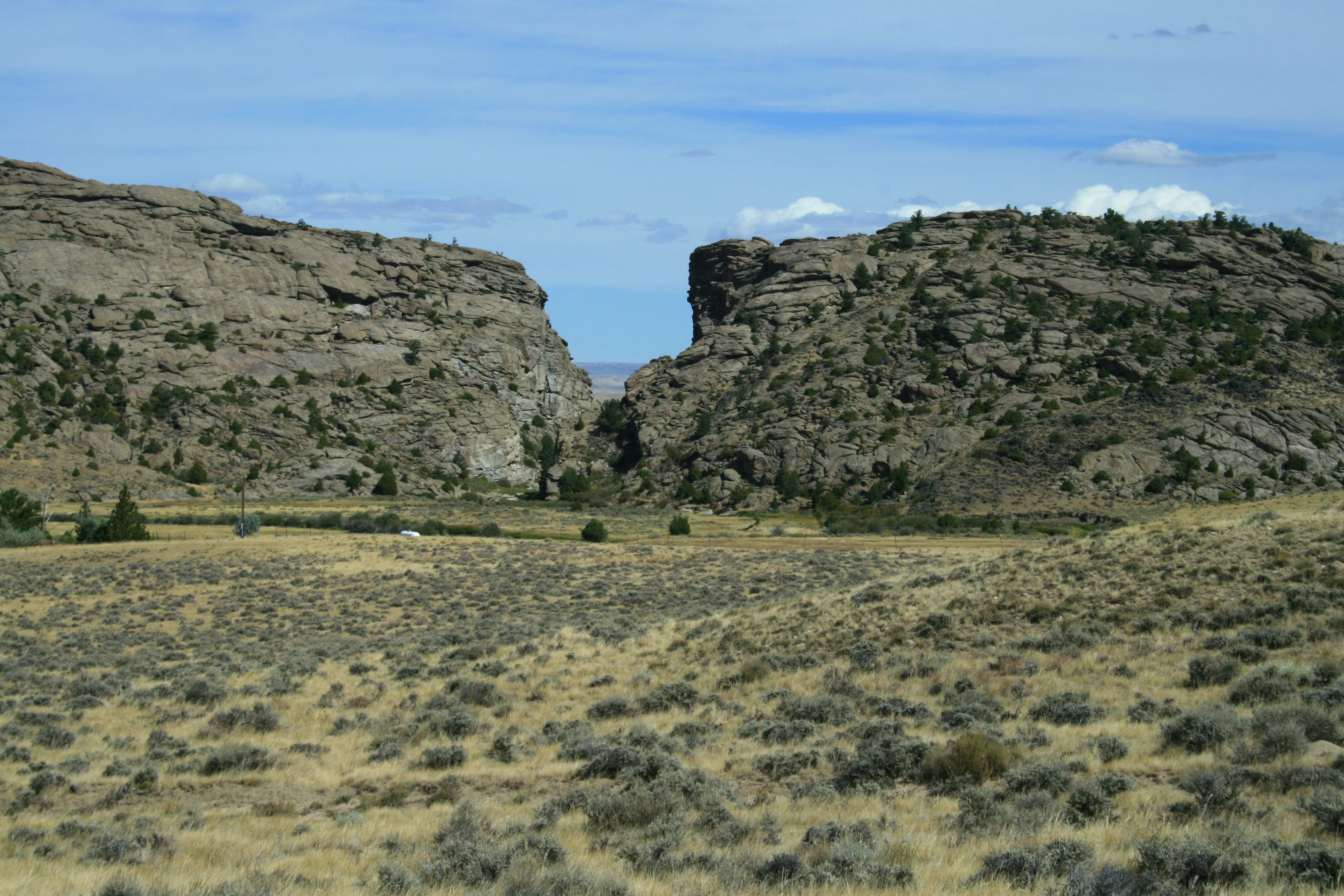 Devil's Gate was an important emigrant landmark in Wyoming.