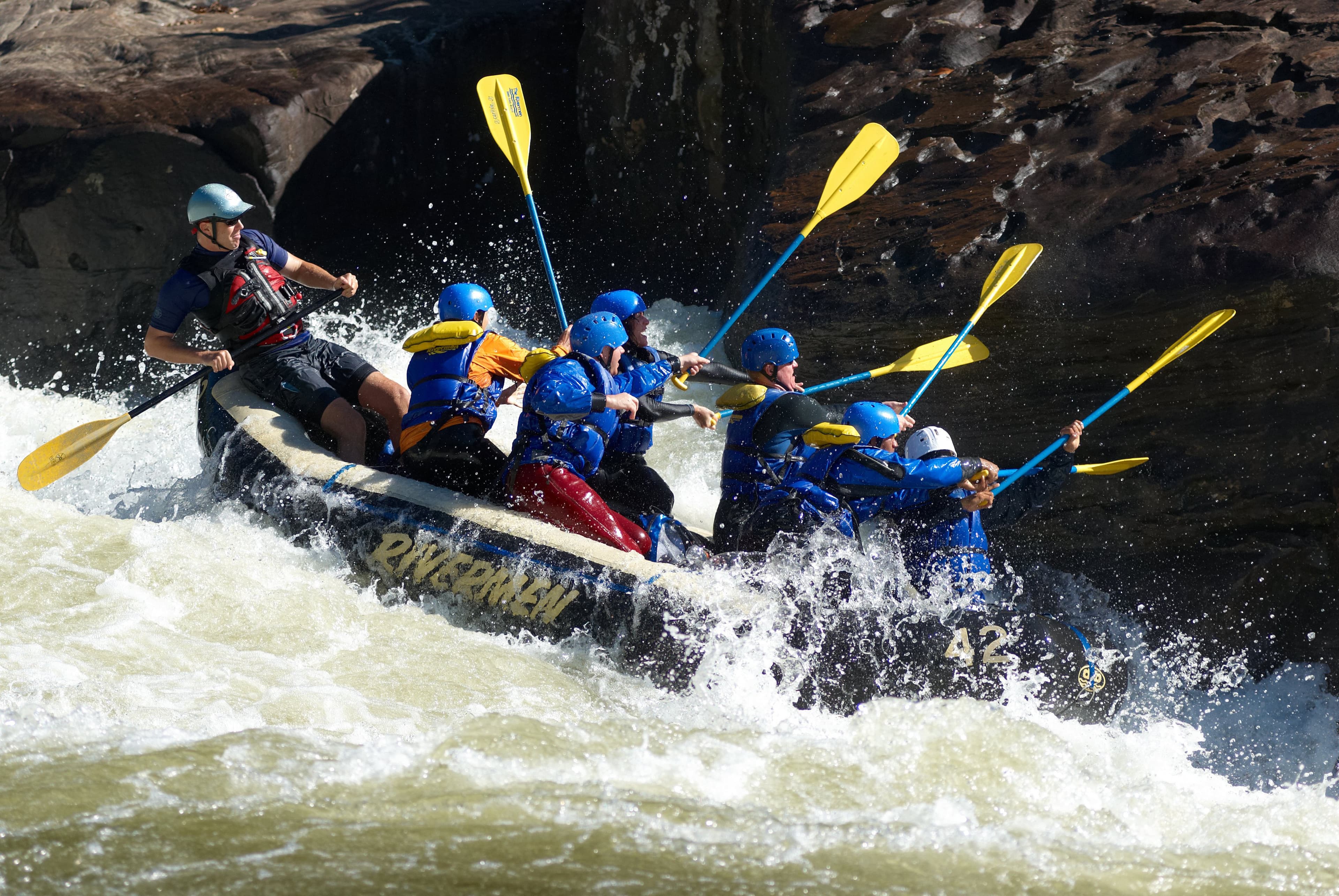 Tapping the Pillow Rock is a ritual on the Gauley River