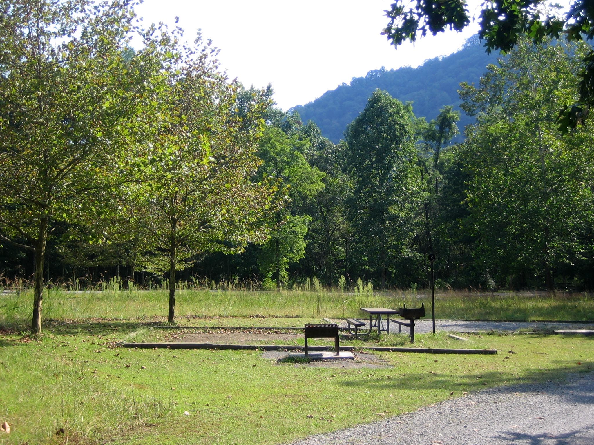 Campsites at Army Camp each offer a camping pad, picnic table, and places for grilling and campfires.