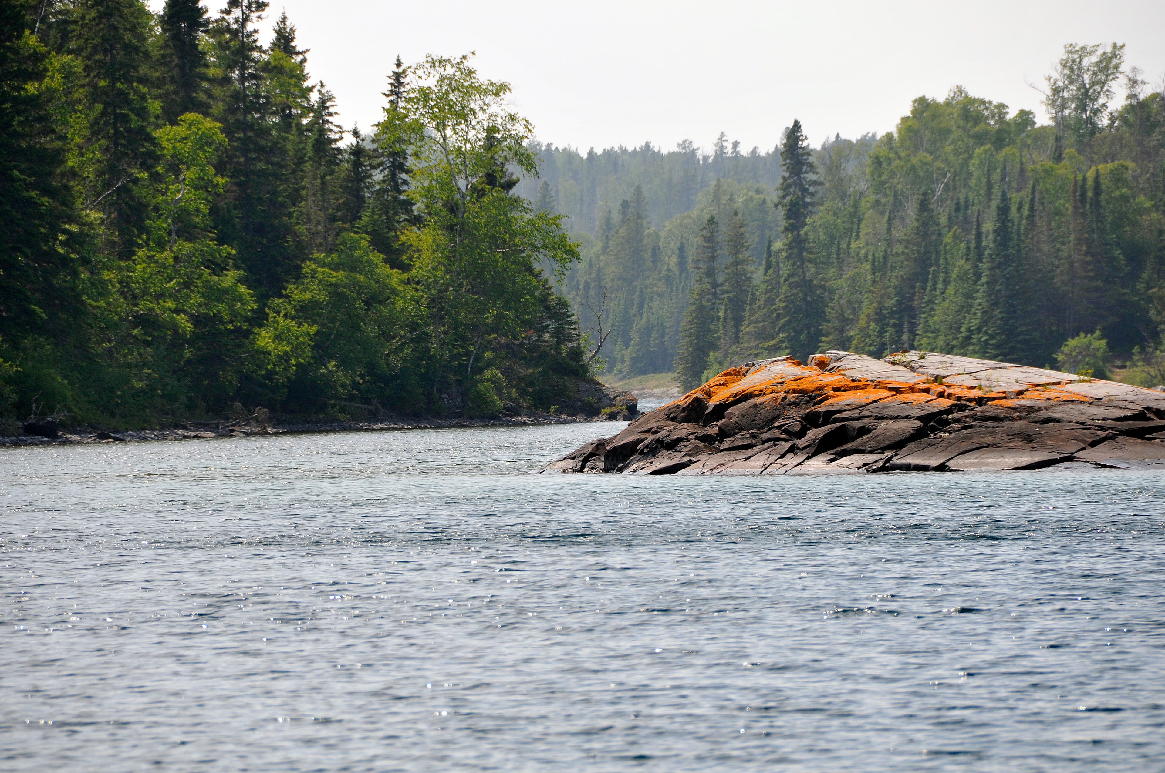 The entrance to Chippewa Harbor is located on the south shore of Isle Royale National Park.