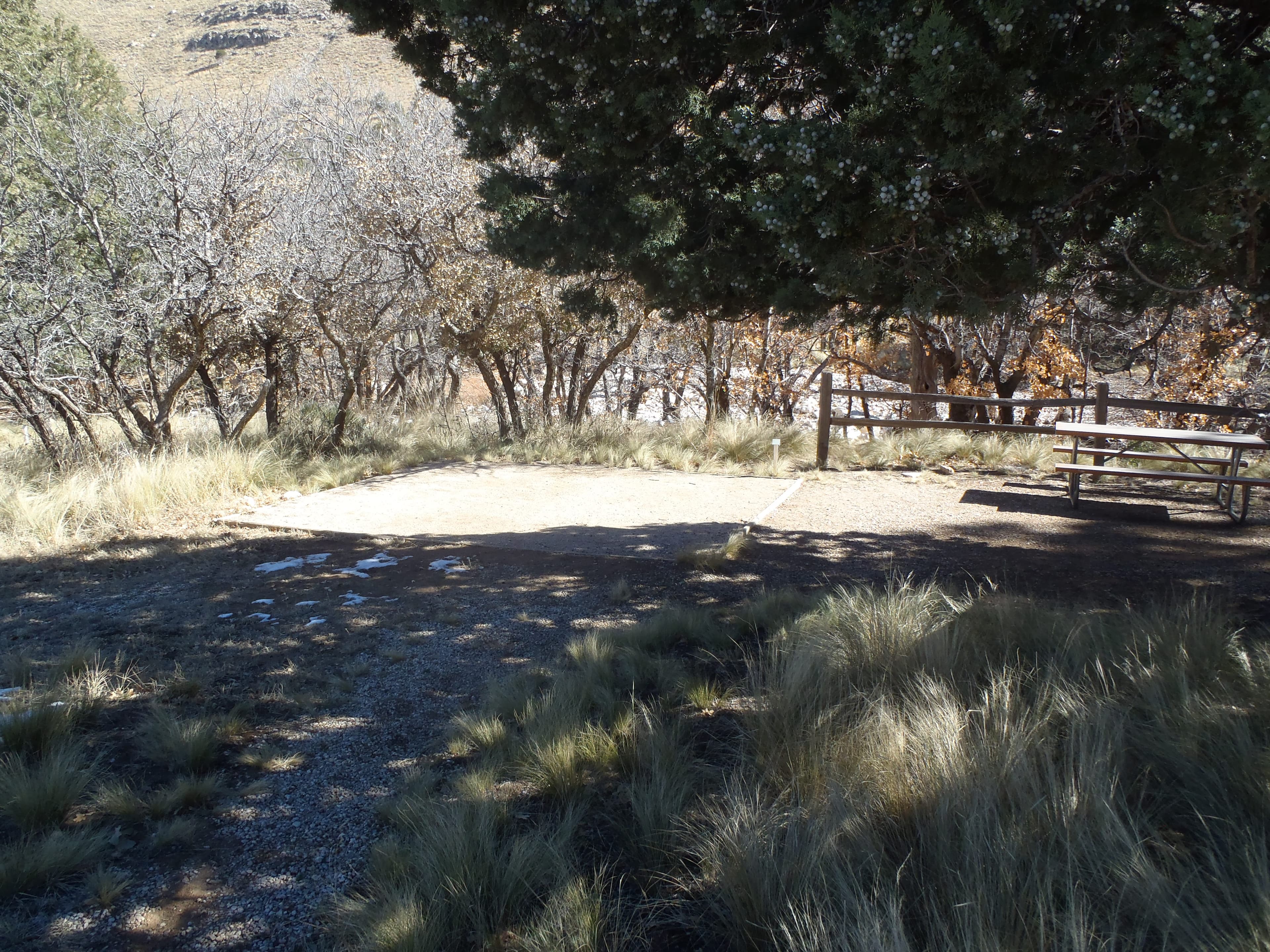 Tenting site and the Dog Canyon Campground