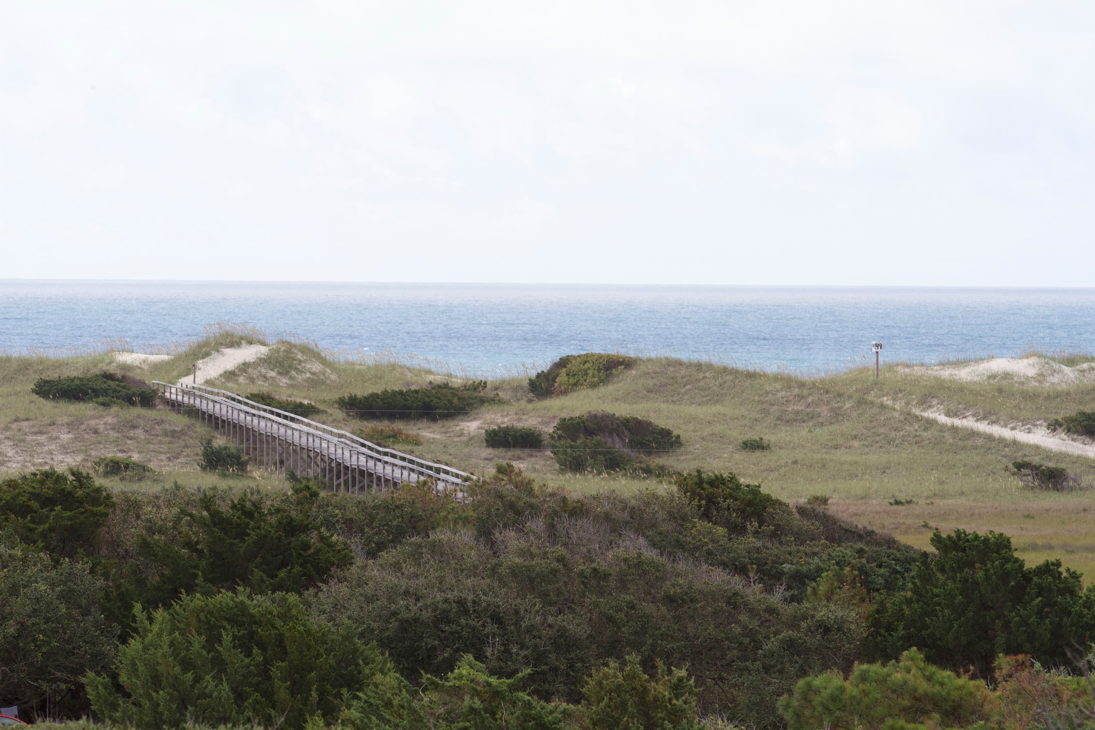 Beach access from the campground can be done via pedestrian boardwalk or vehicle ramp.