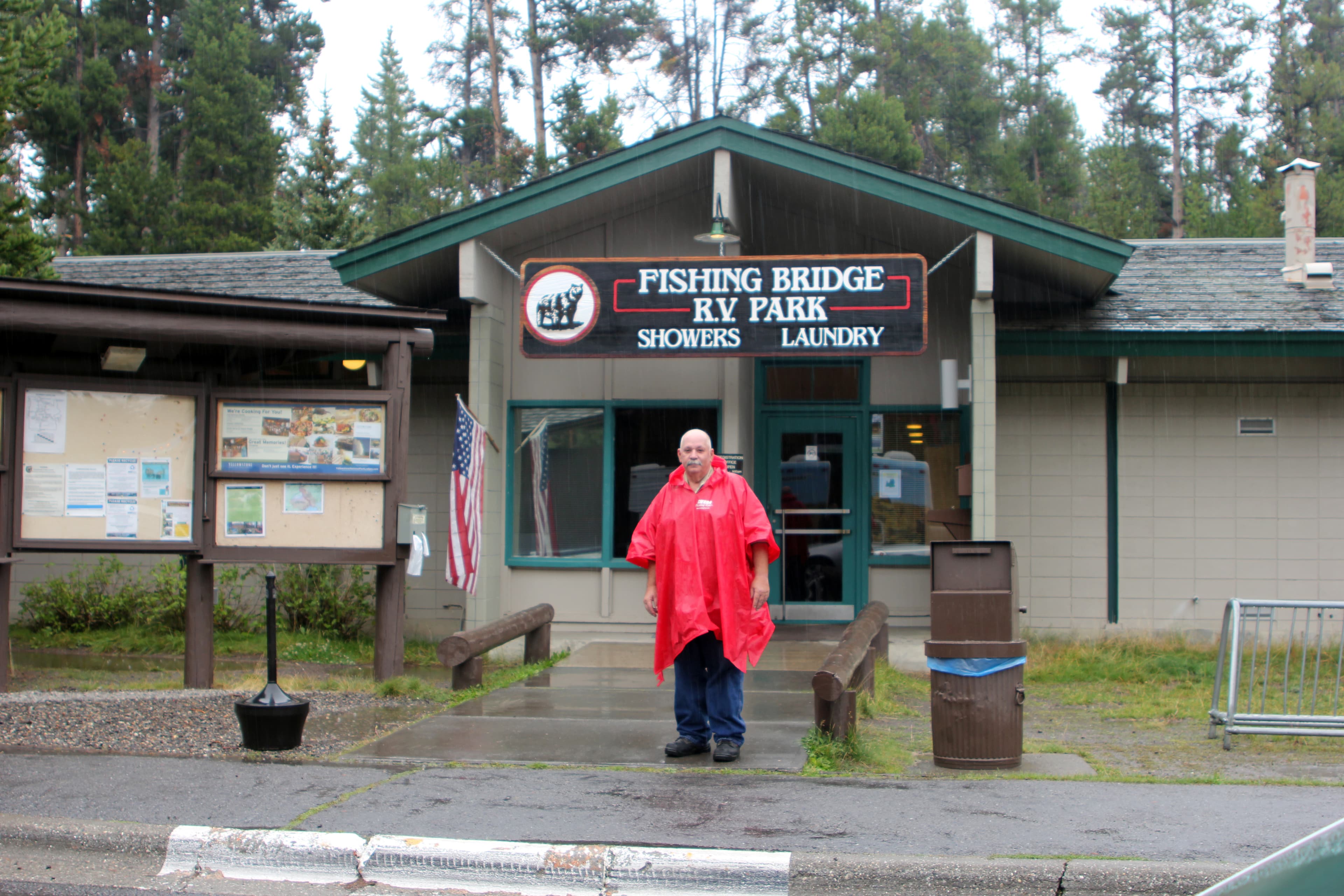 Fishing Bridge RV Park has laundry and showers.