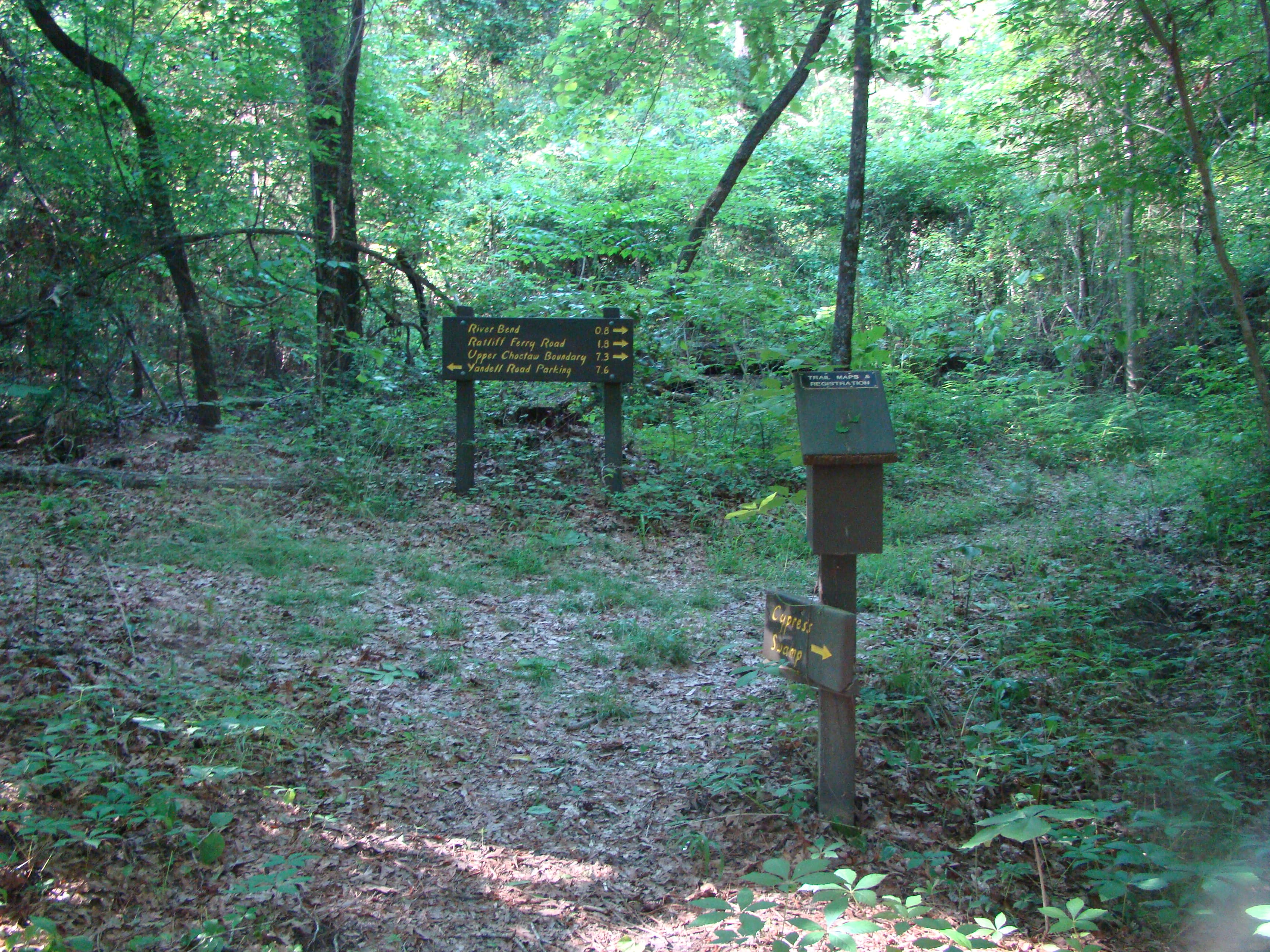 Access to the Yockanookany section of the National Scenic Trail at Cypress Swamp (MP 122)