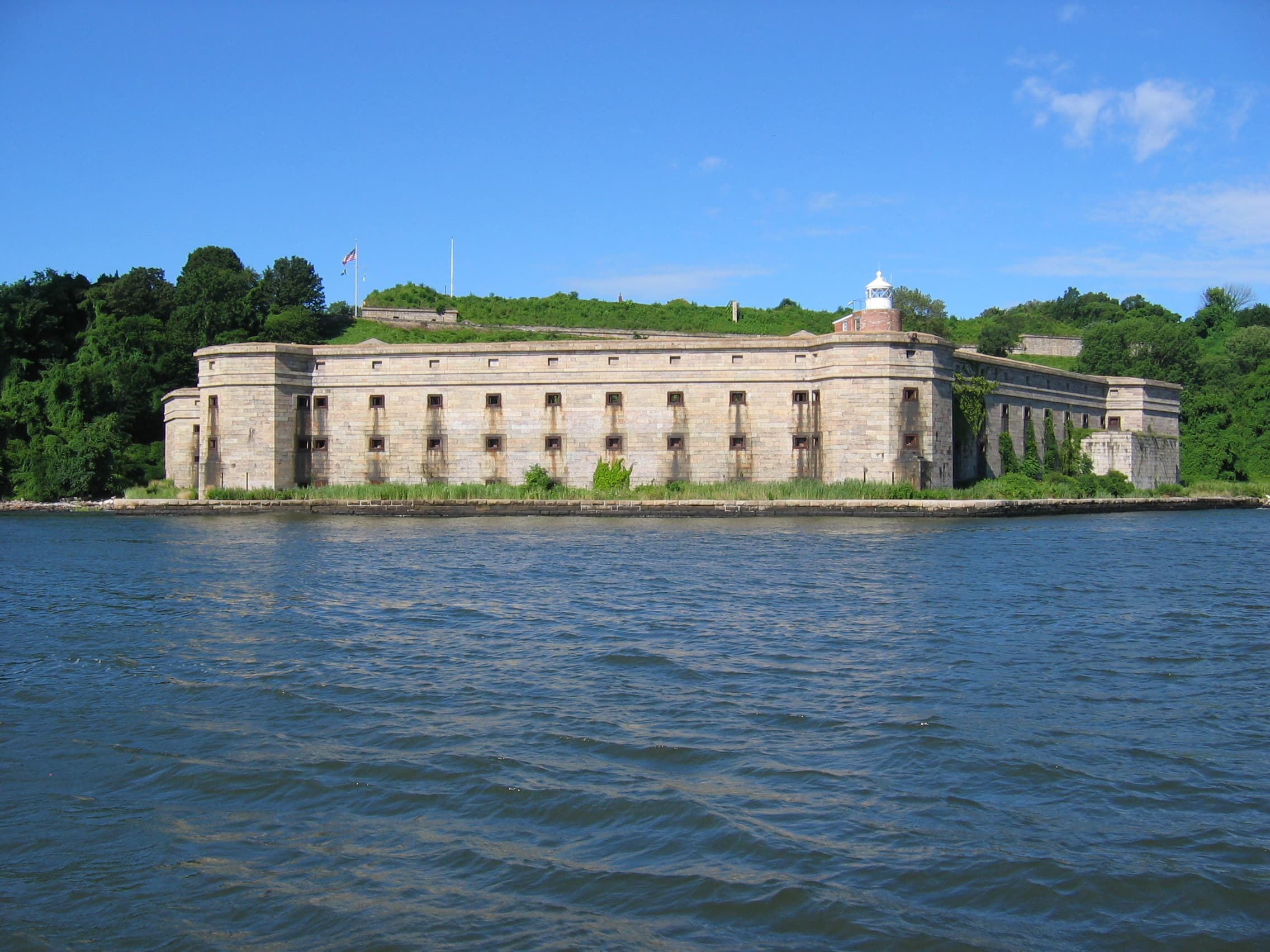 Gateway National Recreation Area covers two states and three New York City boroughs. Several of its sites are former military bases, such as Fort Wadsworth.