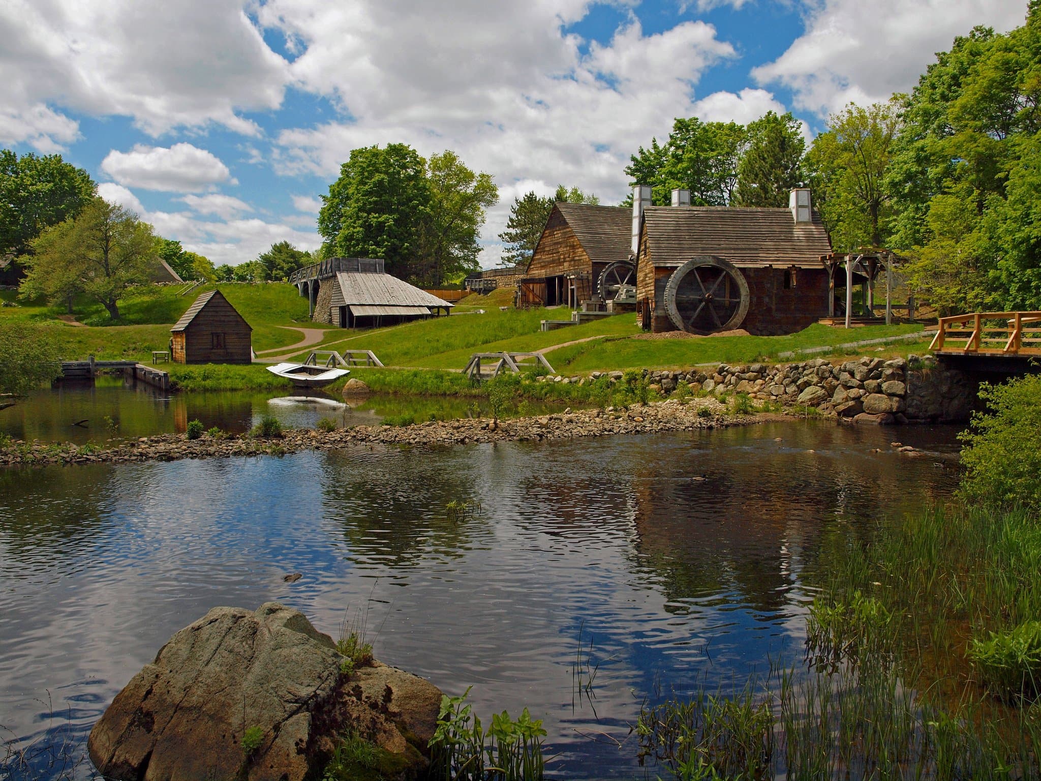 A view of Saugus Iron Works from the Saugus River