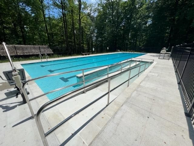 The heated pool is accessible for people with mobility impairments.