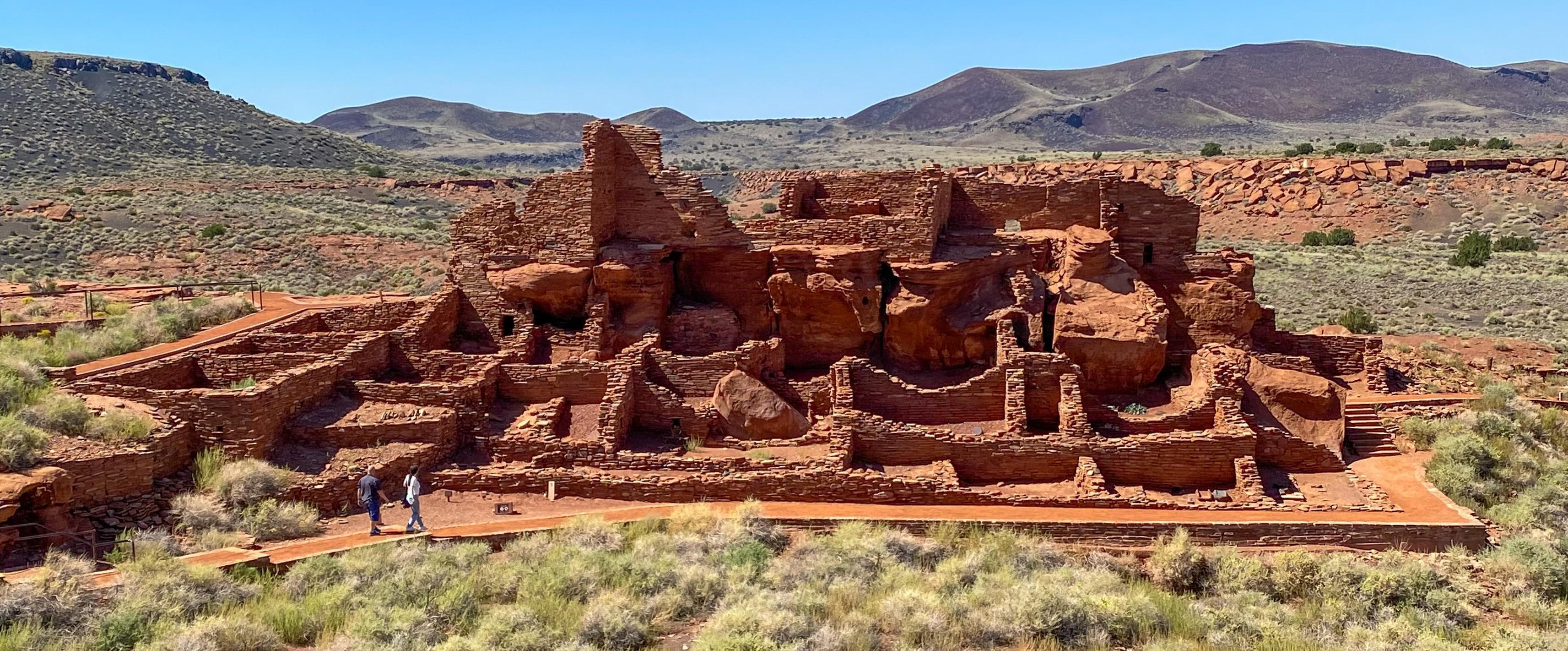 Wupatki, the monument's namesake pueblo, is made up of more than 100 rooms. The trail also features an ancient ball court and natural blowhole.