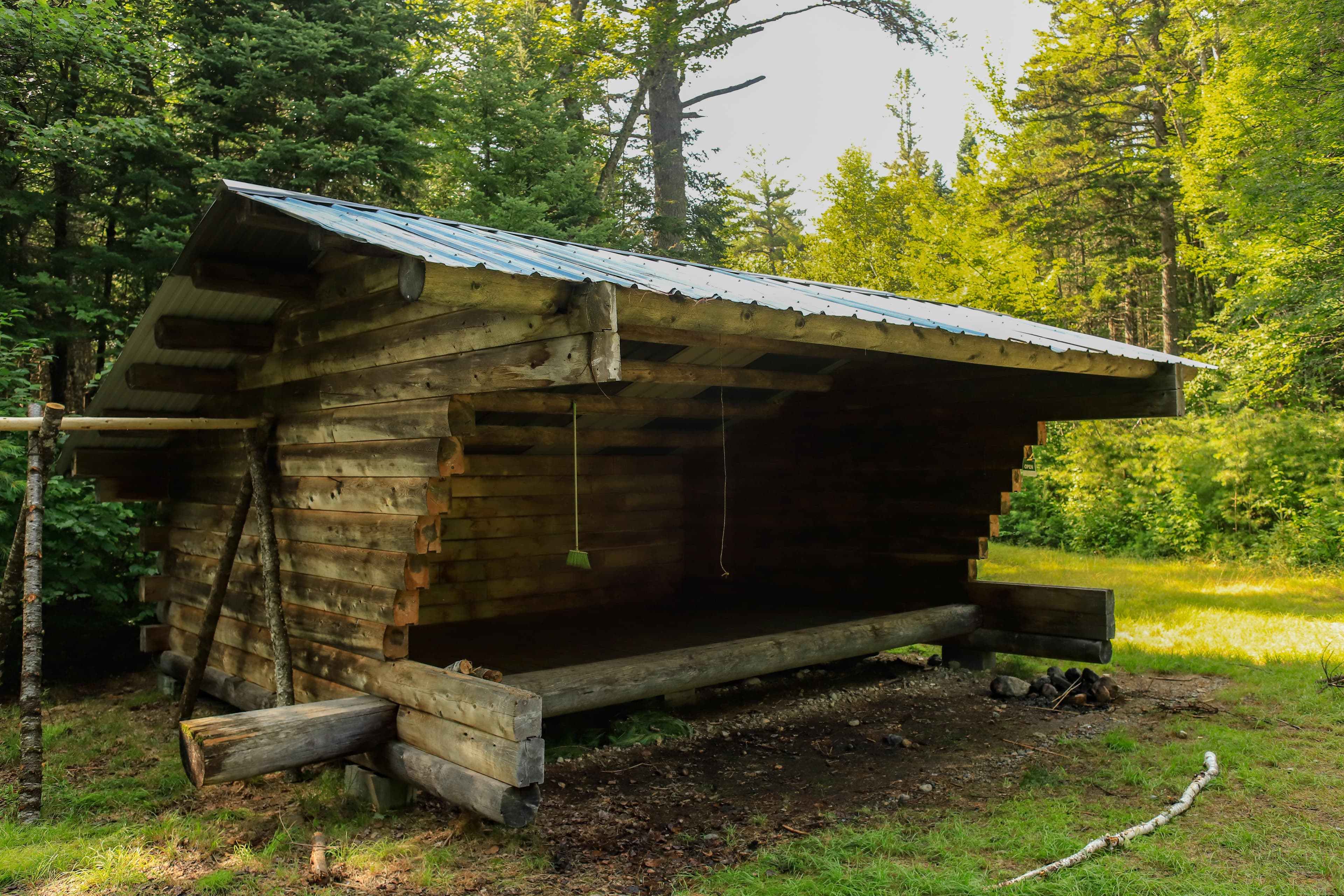 The sturdy lean-to at Wassataquoik is a good option for hikers looking to stay near Orin Falls and the IAT