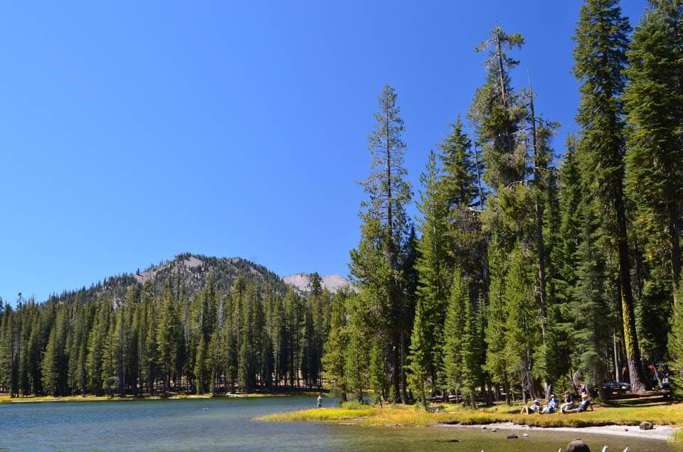 Swimming is popular on the north shore of Summit Lake.