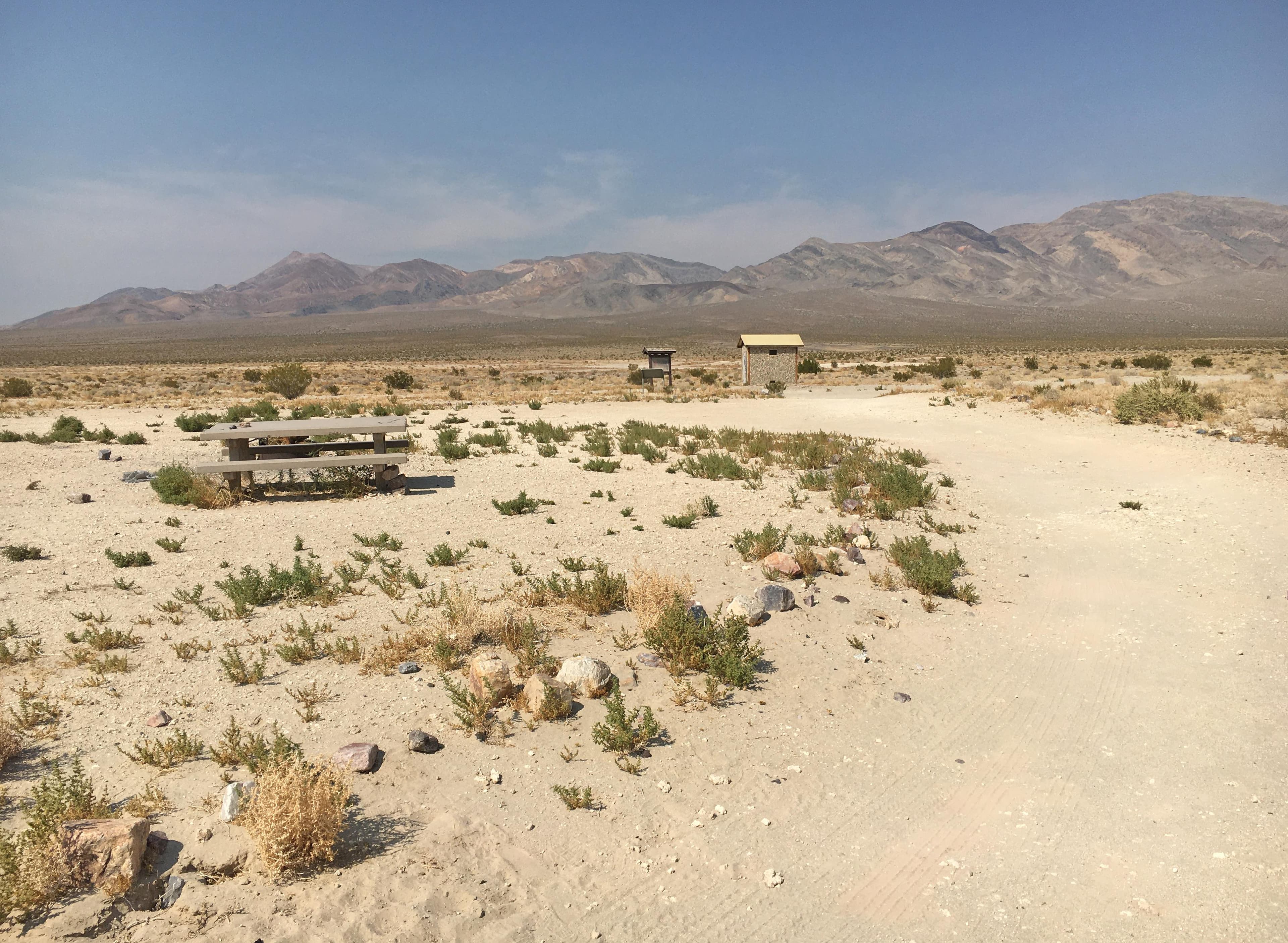 Primitive, unpaved roads lead to the Eureka Dunes Dry Camp.