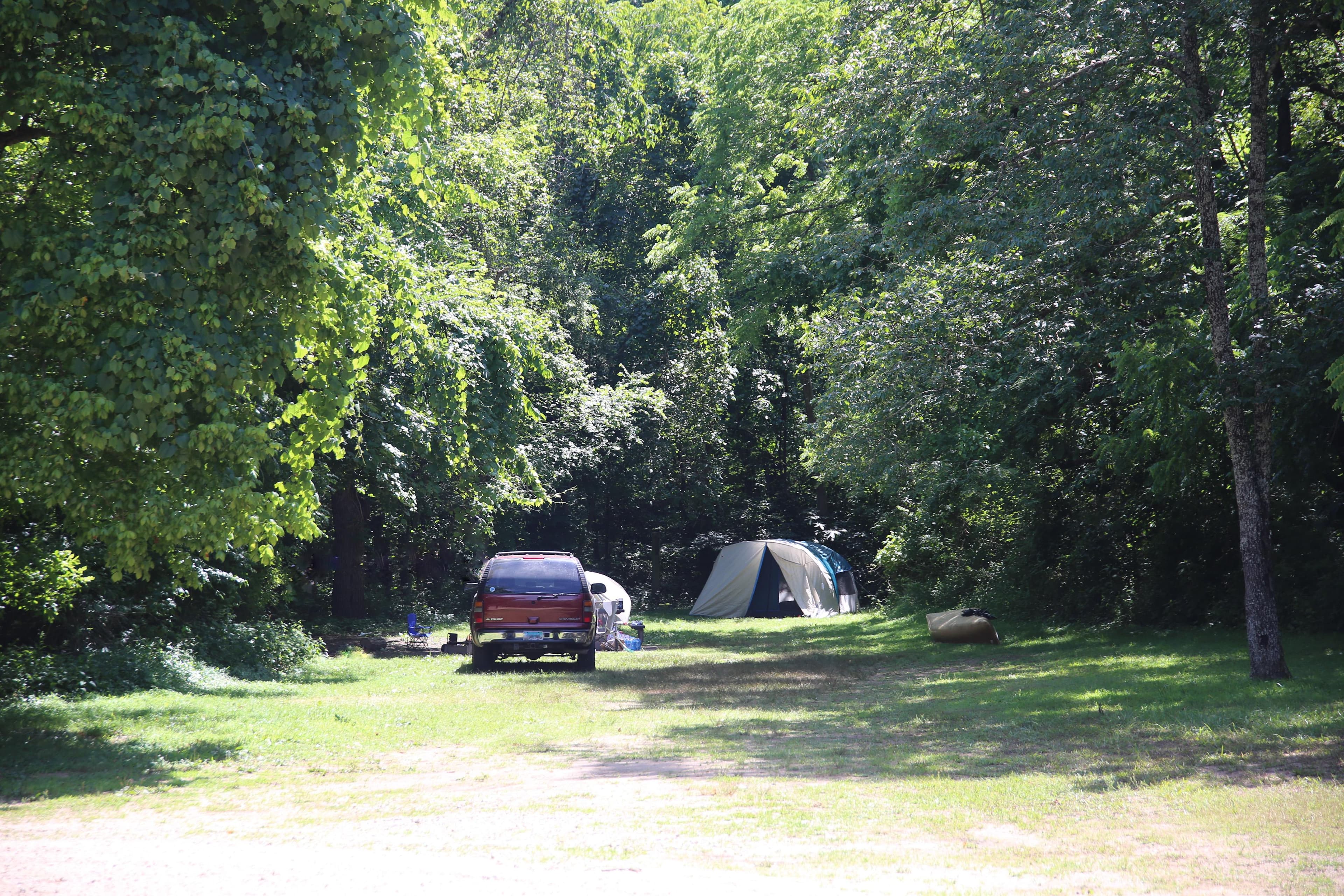 Some campsites are further apart than others, allowing for a higher degree of privacy than developed campgrounds.