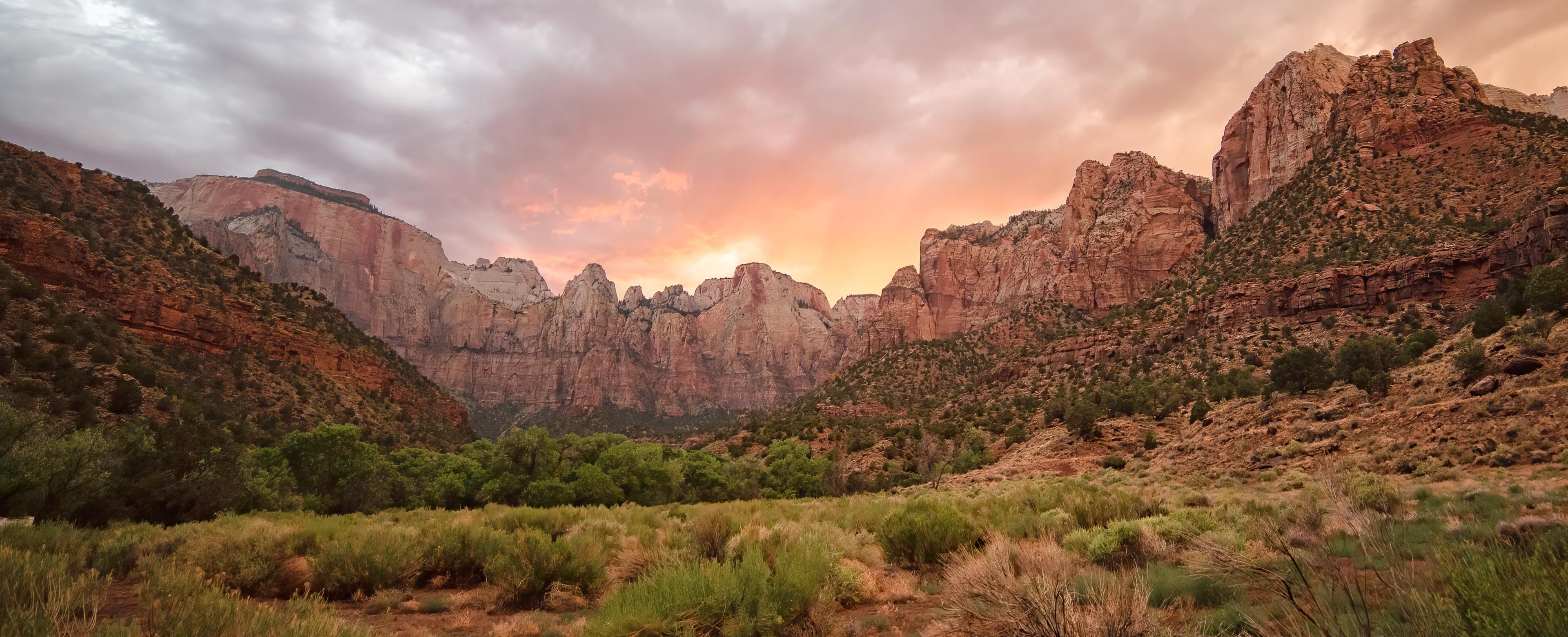 The Towers of the Virgin in Zion Canyon