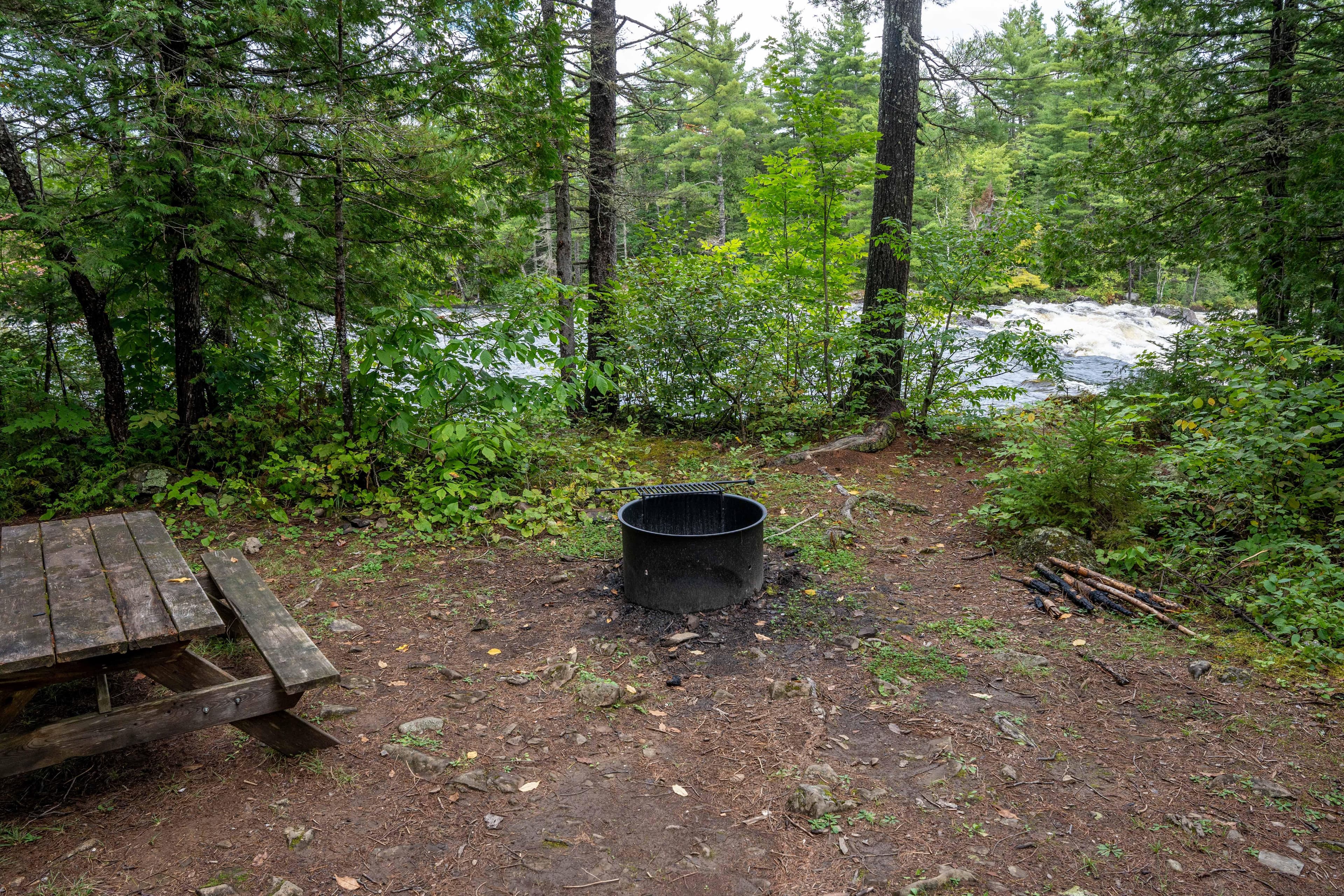 Pond Pitch campsite sits right by the East Branch Penobscot River